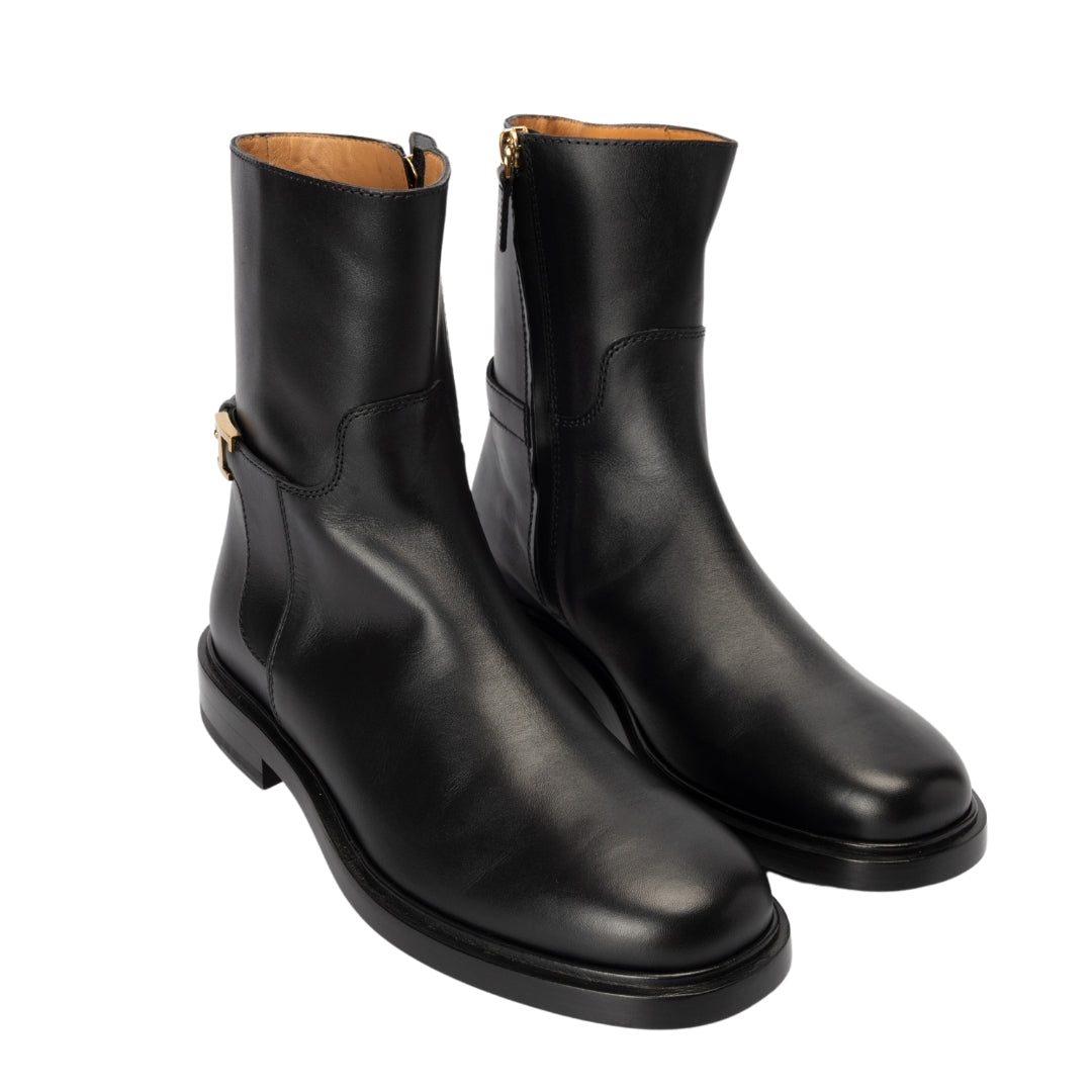 Tod's Black Leather Ankle Boots