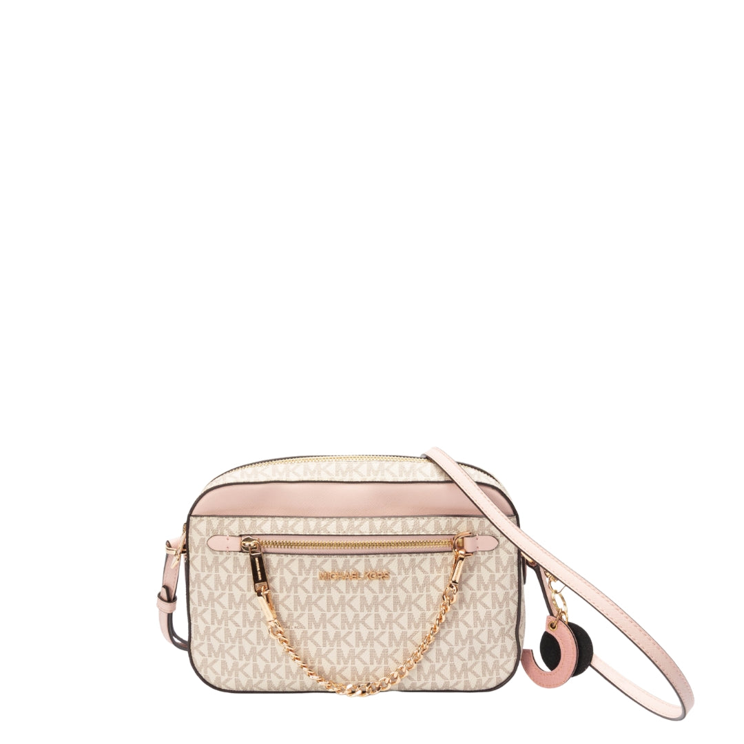 Michael Kors Jet Set Logo Vanilla Crossbody Bag