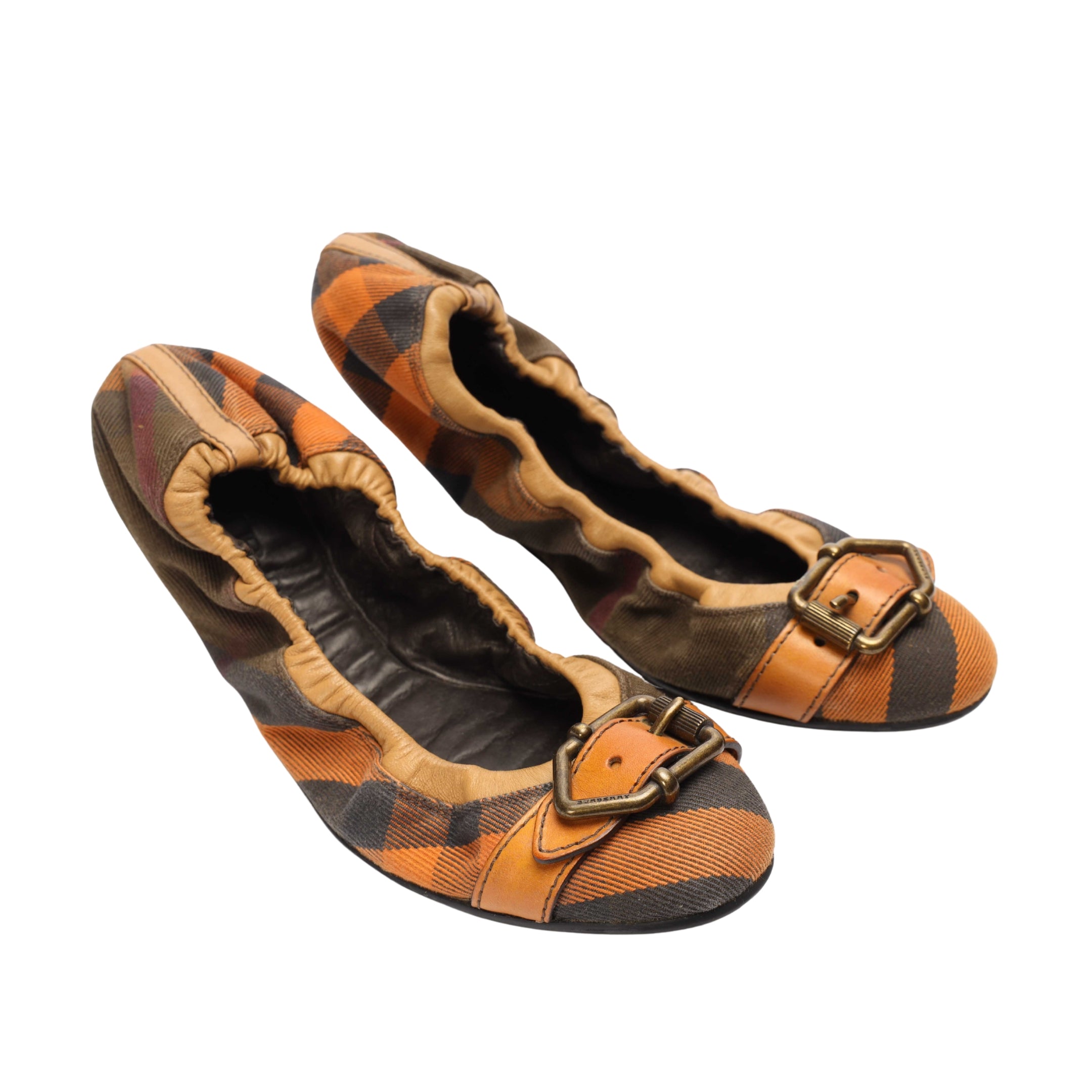Burberry House Check Falcony Scrunch Ballet Flats