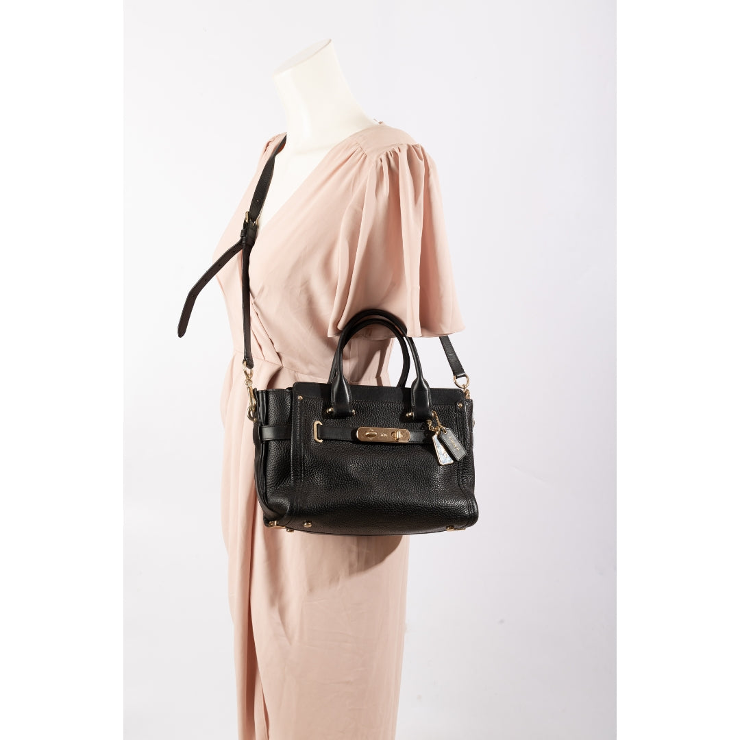 Coach Black Swagger Carryall Satchel