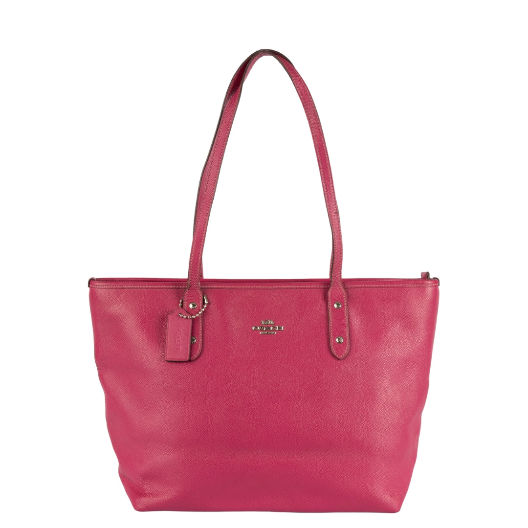 Coach Pink Leather City Zip Tote Bag