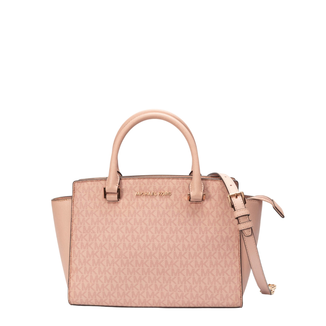 Michael Kors Selma Pink Logo Satchel