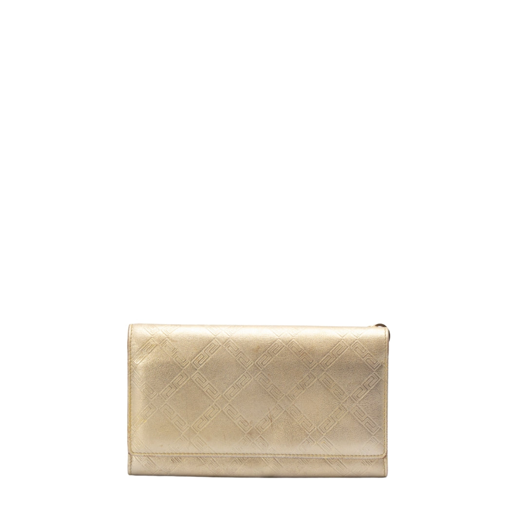 Versace Gold Logo Flap Wallet