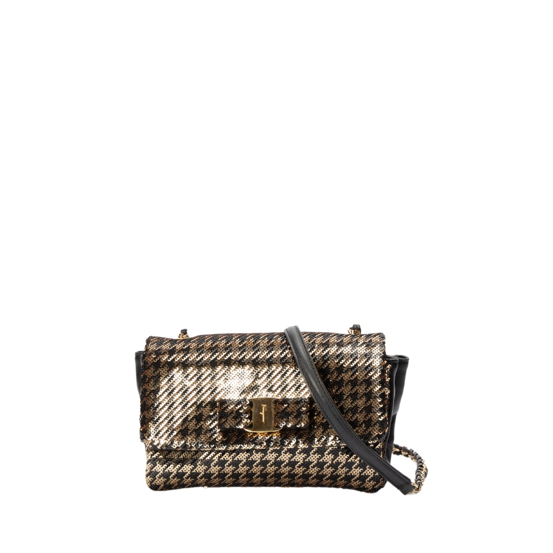 Salvatore Ferragamo Sequined Leather Crossbody Bag