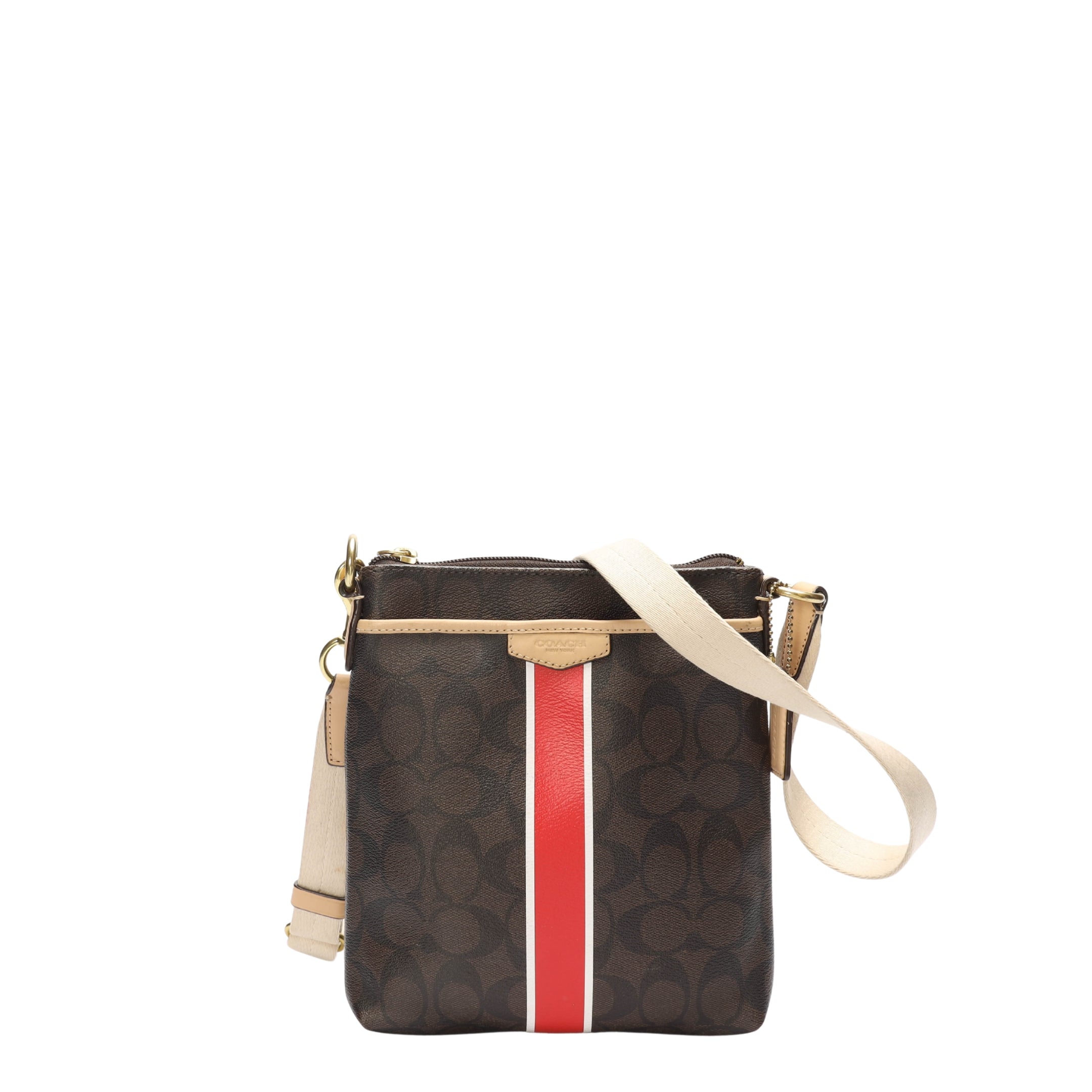 Coach Kitt Brown Canvas Crossbody Bag
