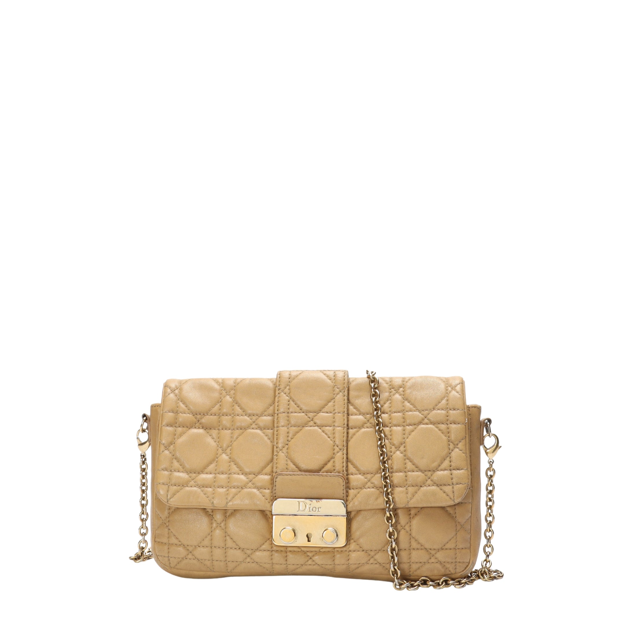 Dior Beige Cannage Miss Dior Promenade Chain Clutch