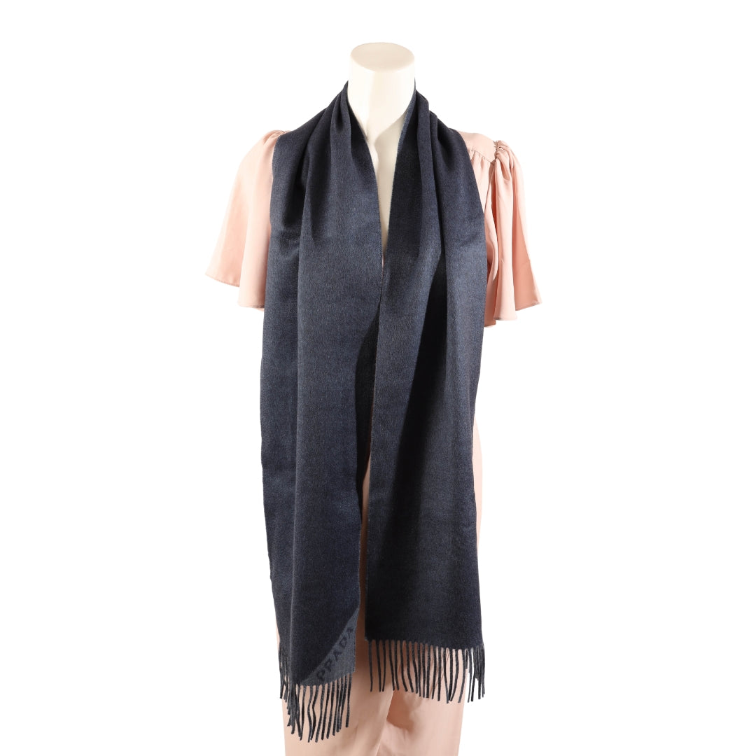 Prada Logo Double Cashmere Scarf