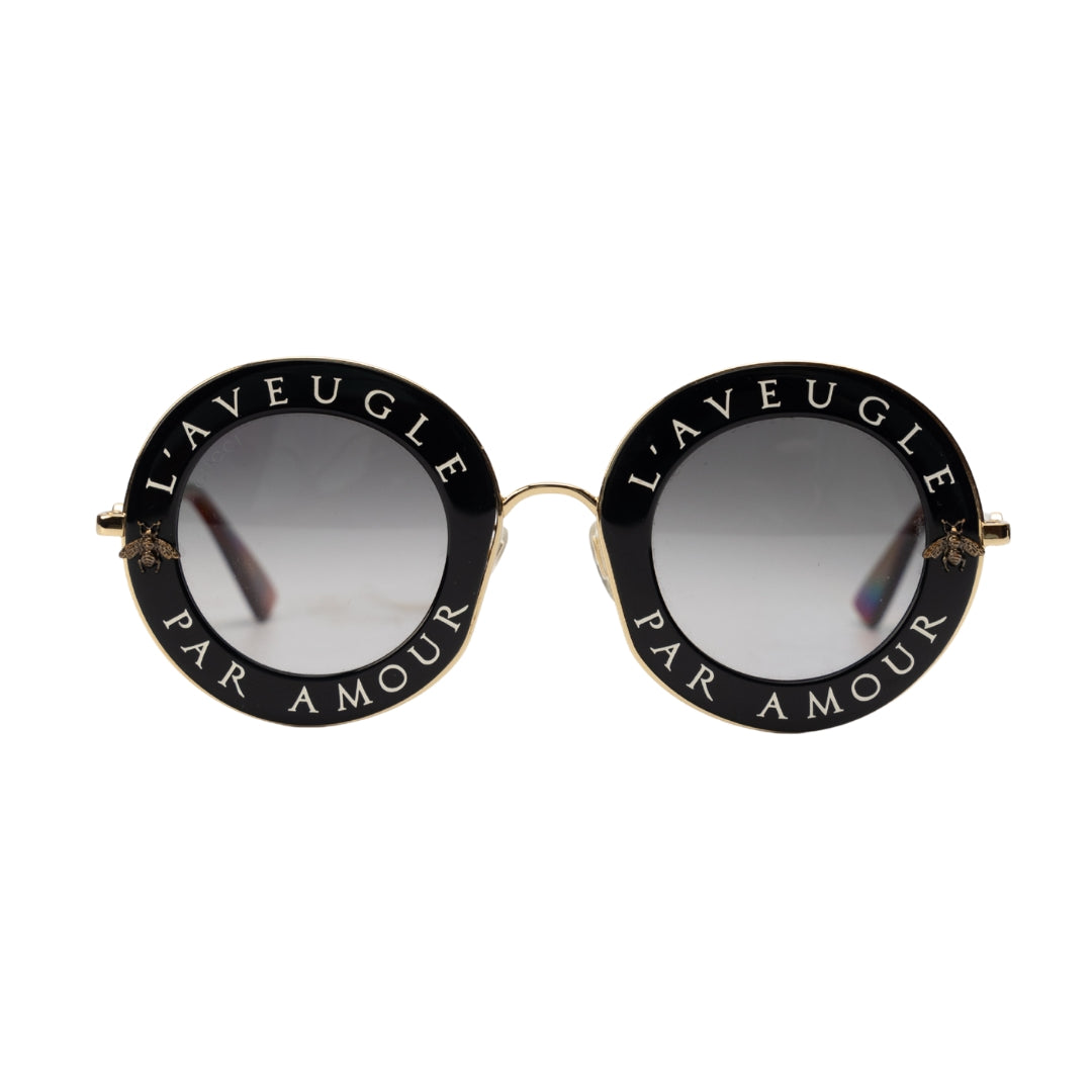 Gucci Bee Accent Round Sunglasses