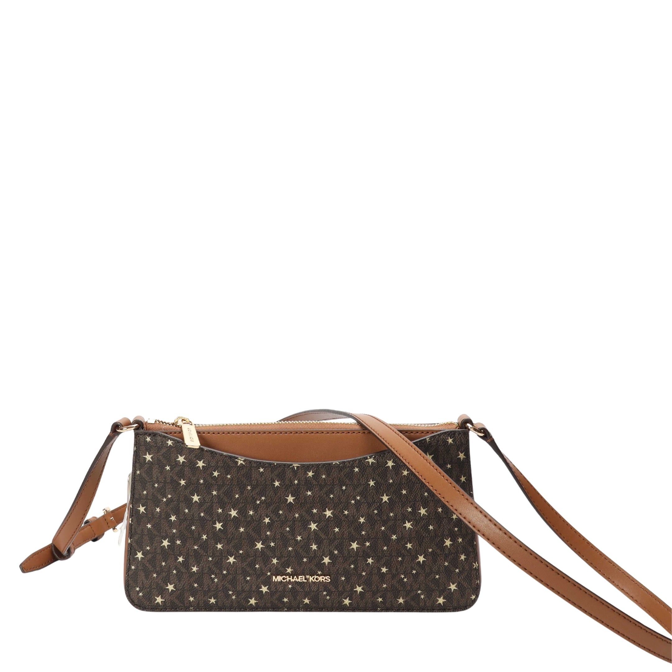 Michael Kors Arden Star Printed Brown Logo Crossbody Bag
