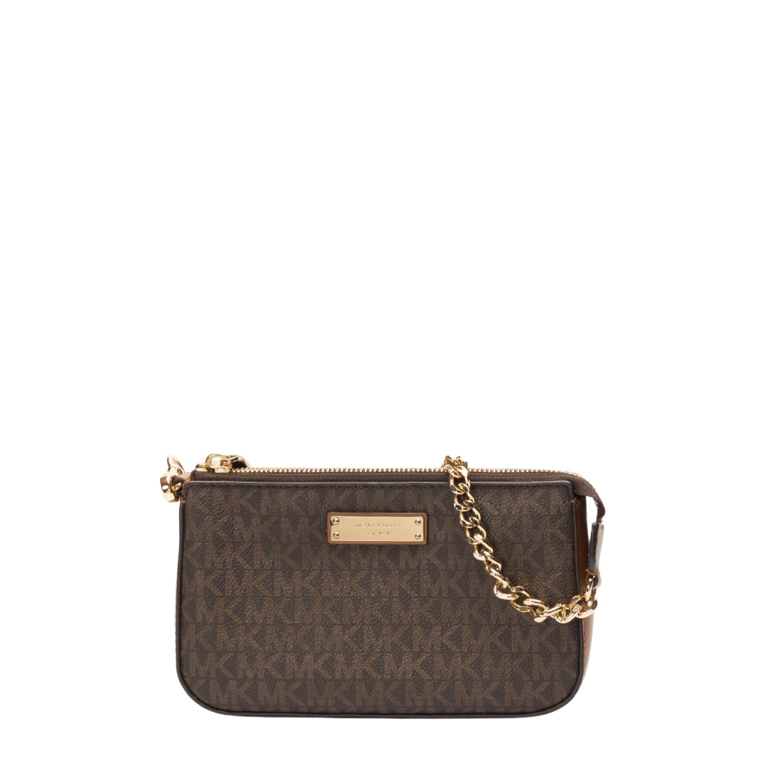Michael Kors Brown Logo Jet Set Signature Shoulder Bag