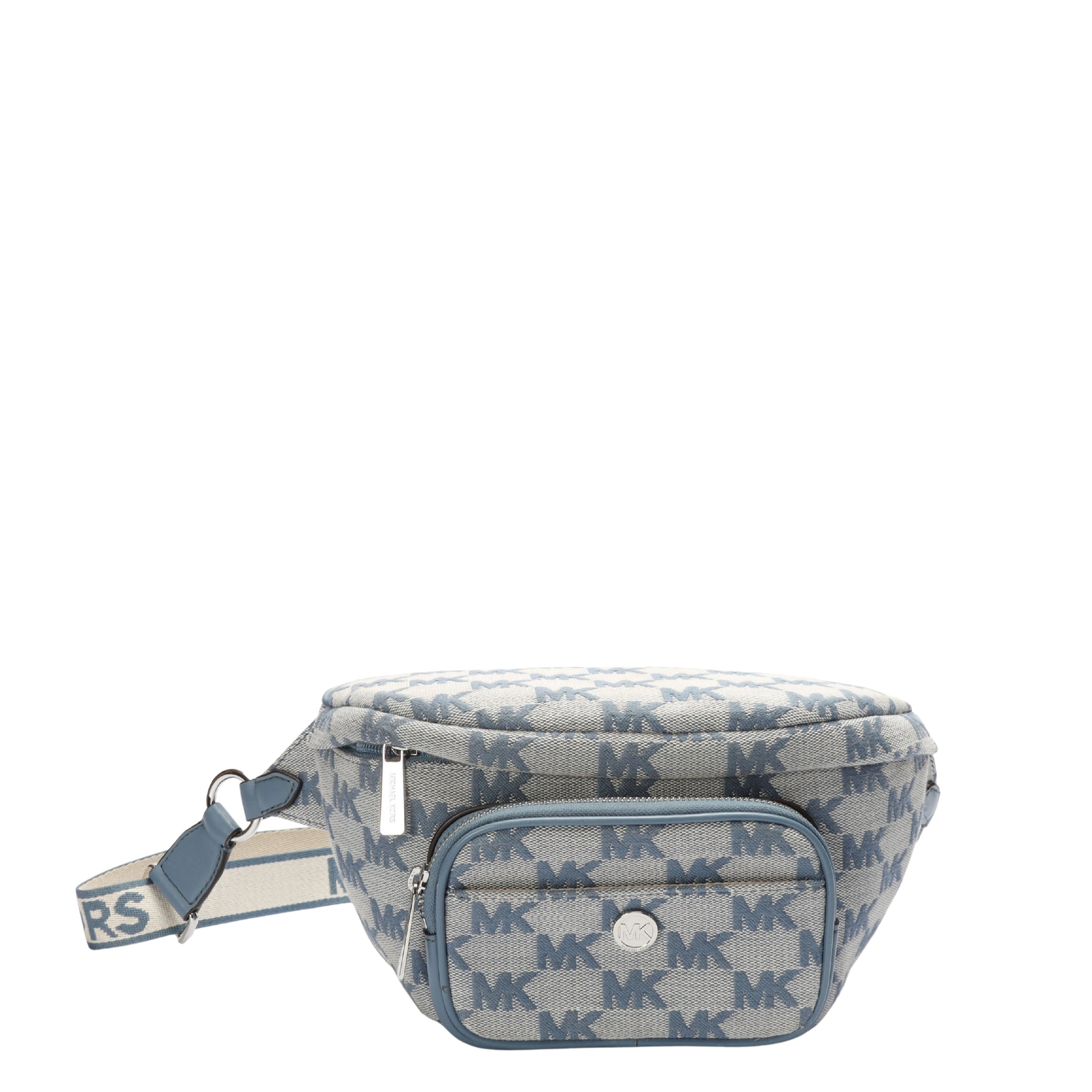 Michael Kors Blue Erin XS Logo Jacquard Belt Bag