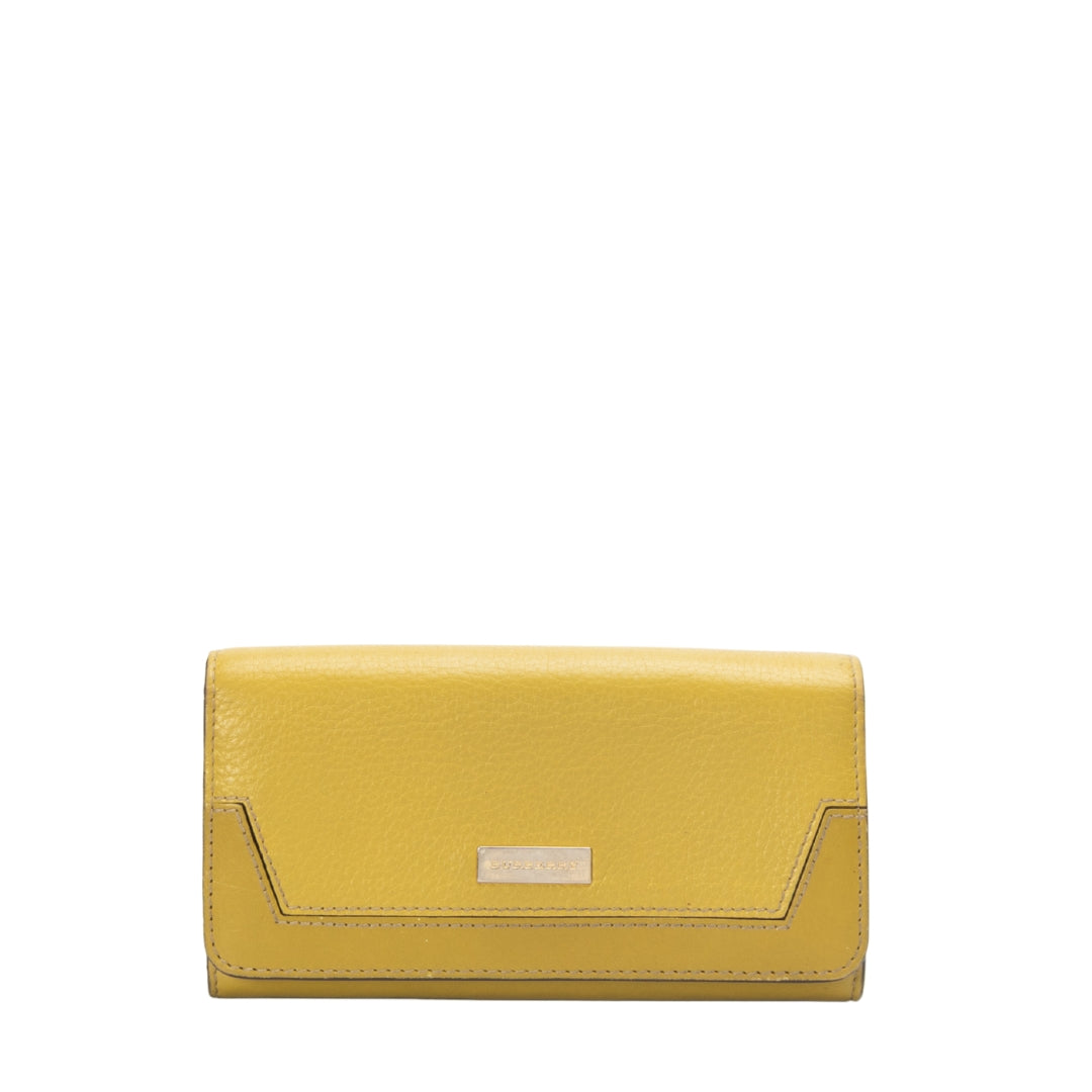 Burberry Yellow Continental Flap Wallet