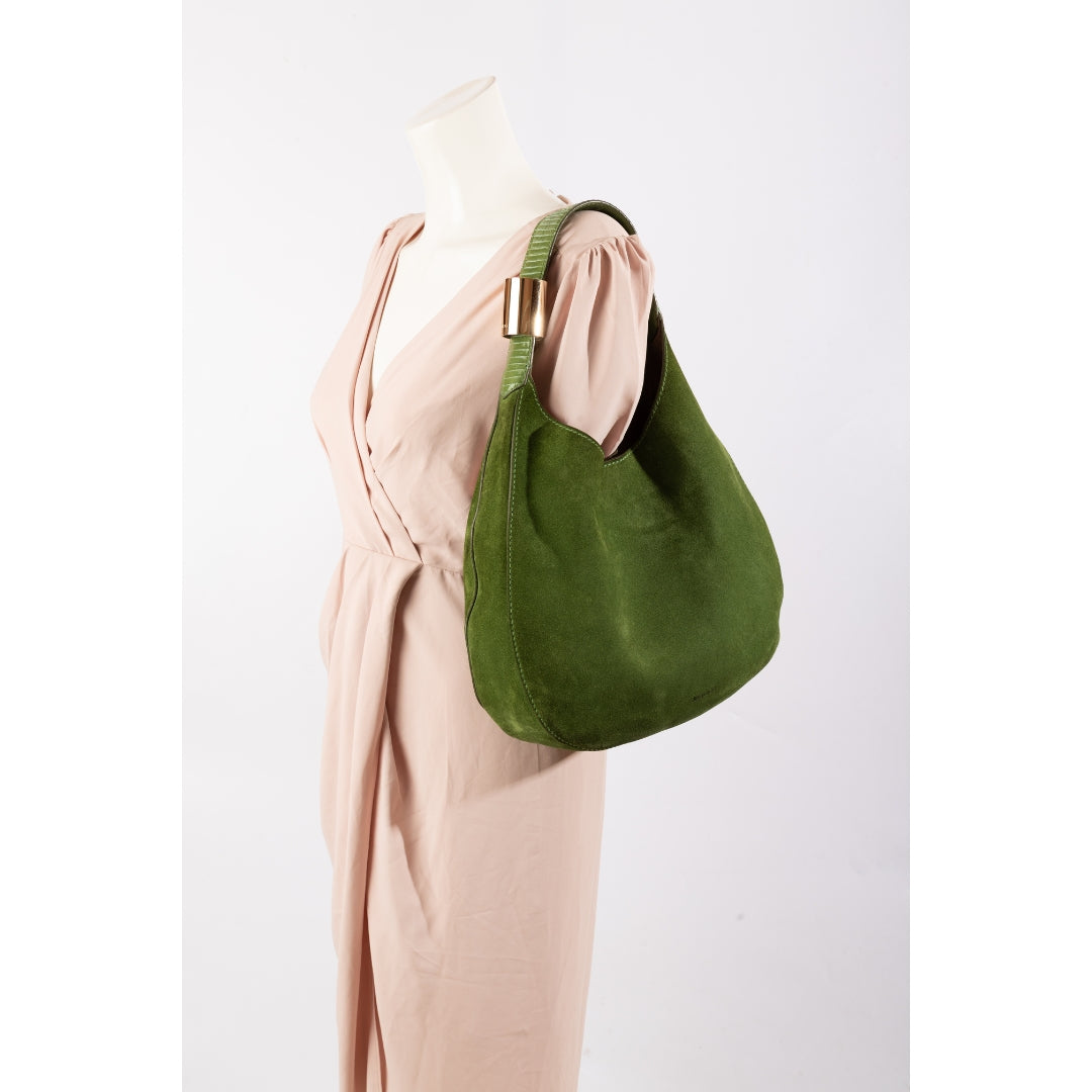 Jimmy Choo Green Suede Stevie Hobo Bag