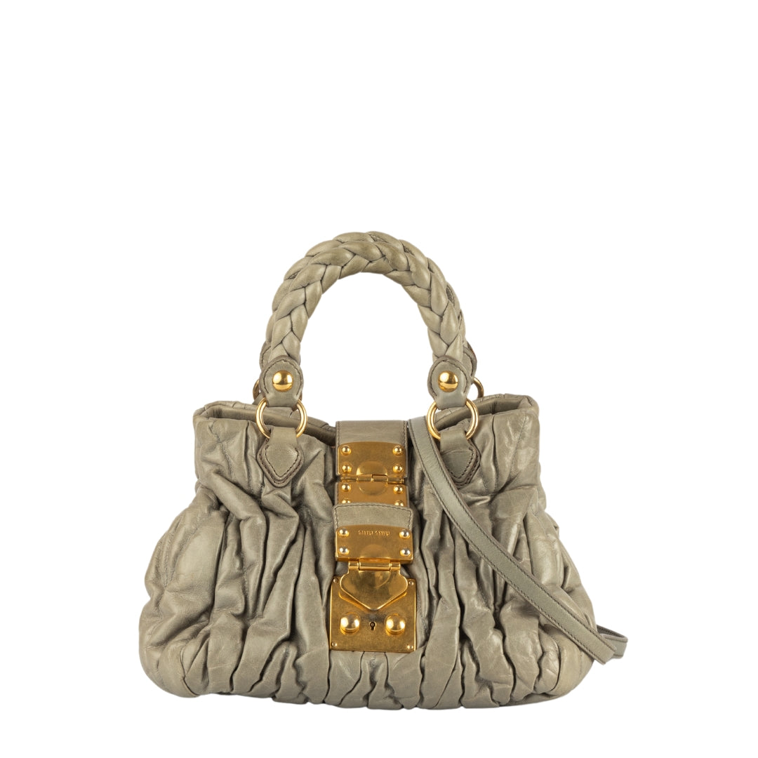 Miu Miu Matelasse Leather Two-Way Top Handle Bag