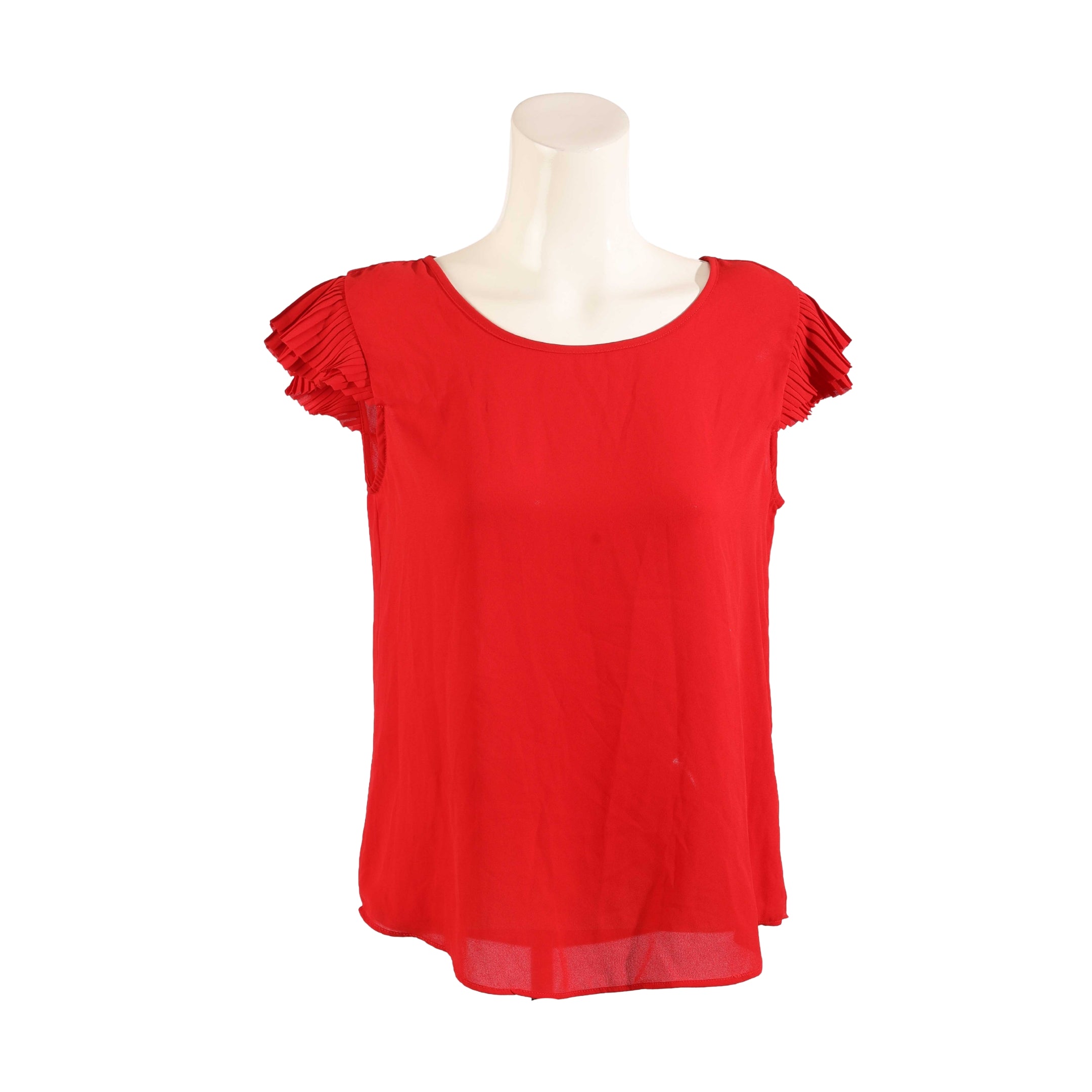Banana Republic Red Ruffled Sleeve Top