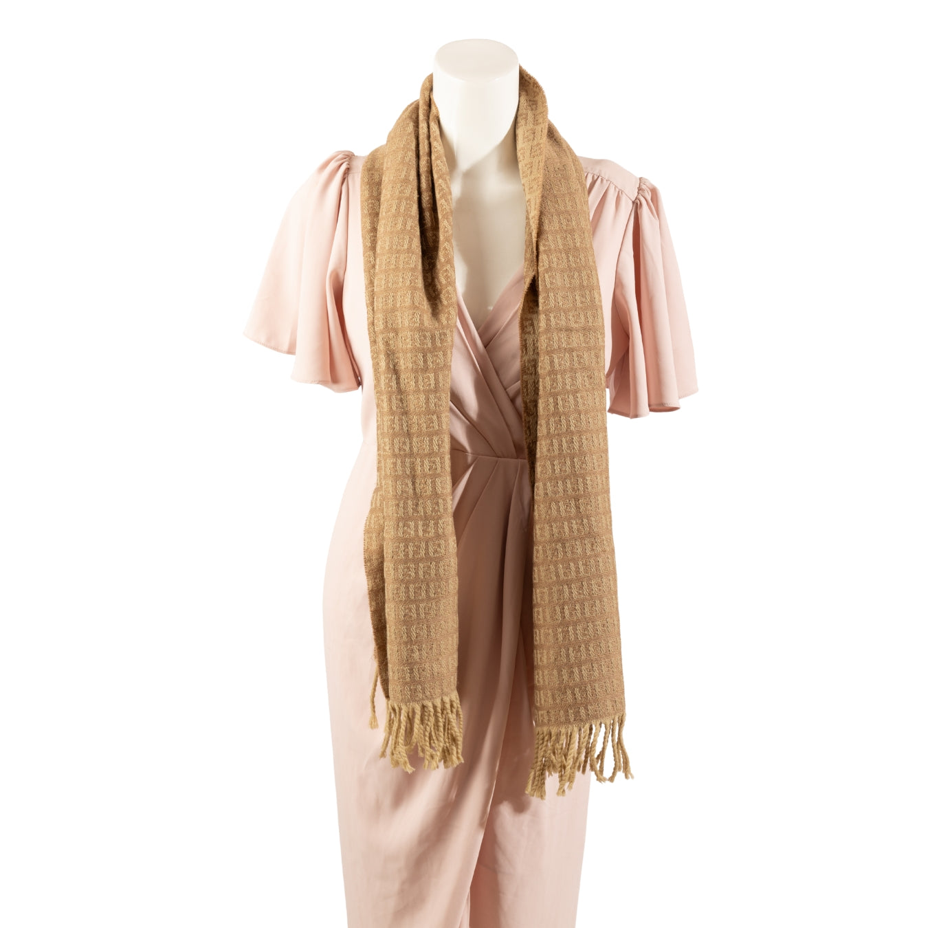 Fendi FF Beige Cashmere Scarf