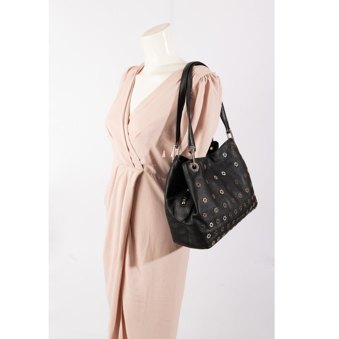 Michael Kors Raven Floral Studded Shoulder Bag