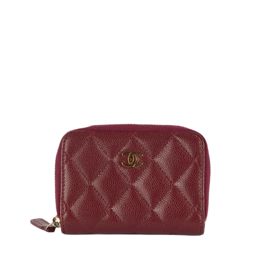 Chanel Burgundy Caviar Leather Wallet