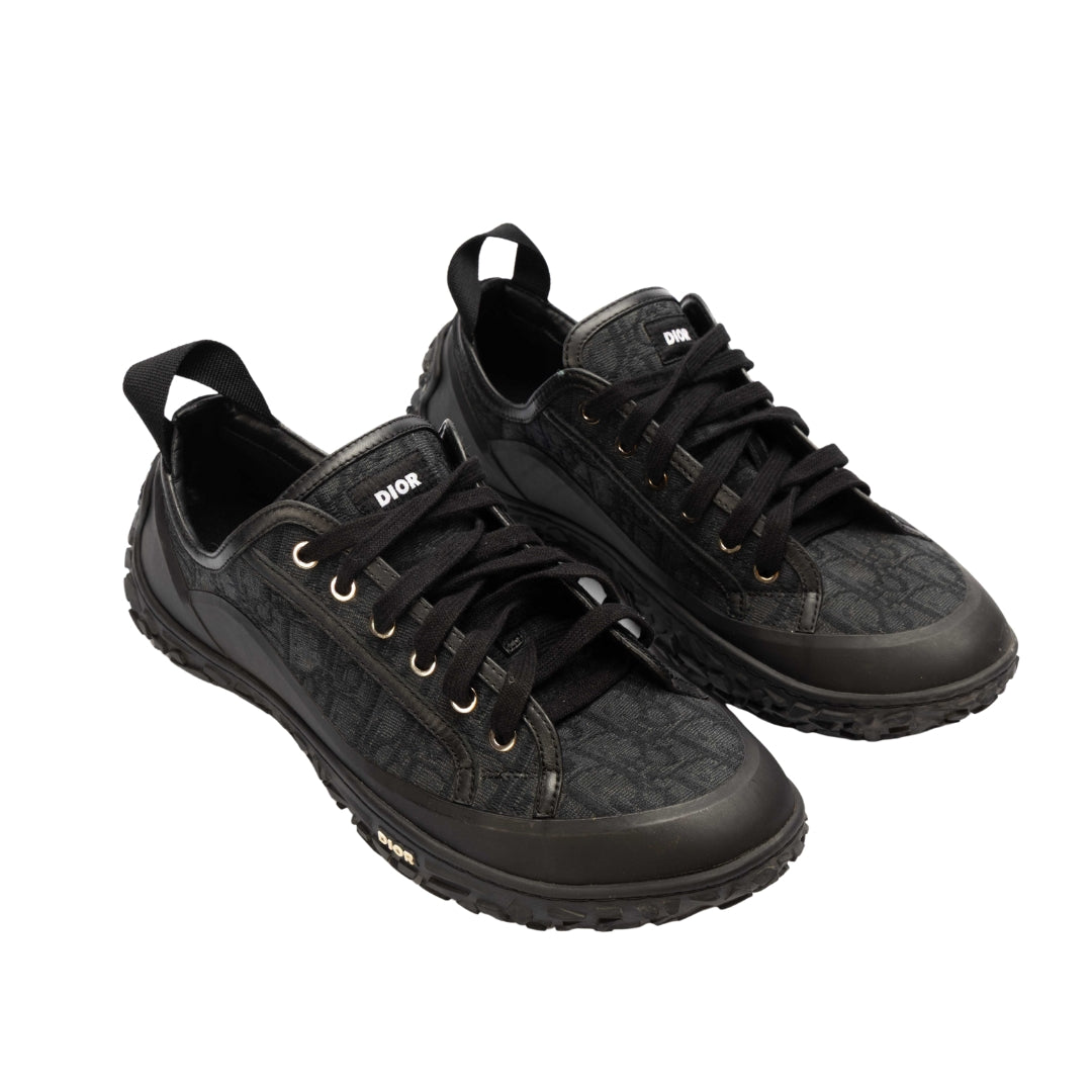Dior Black Homme B28 Oblique Lace Up Sneakers