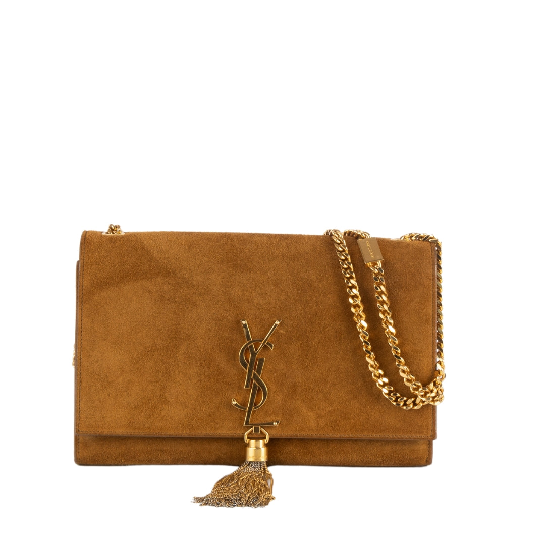 Saint Laurent Kate Suede Tassel Shoulder Bag