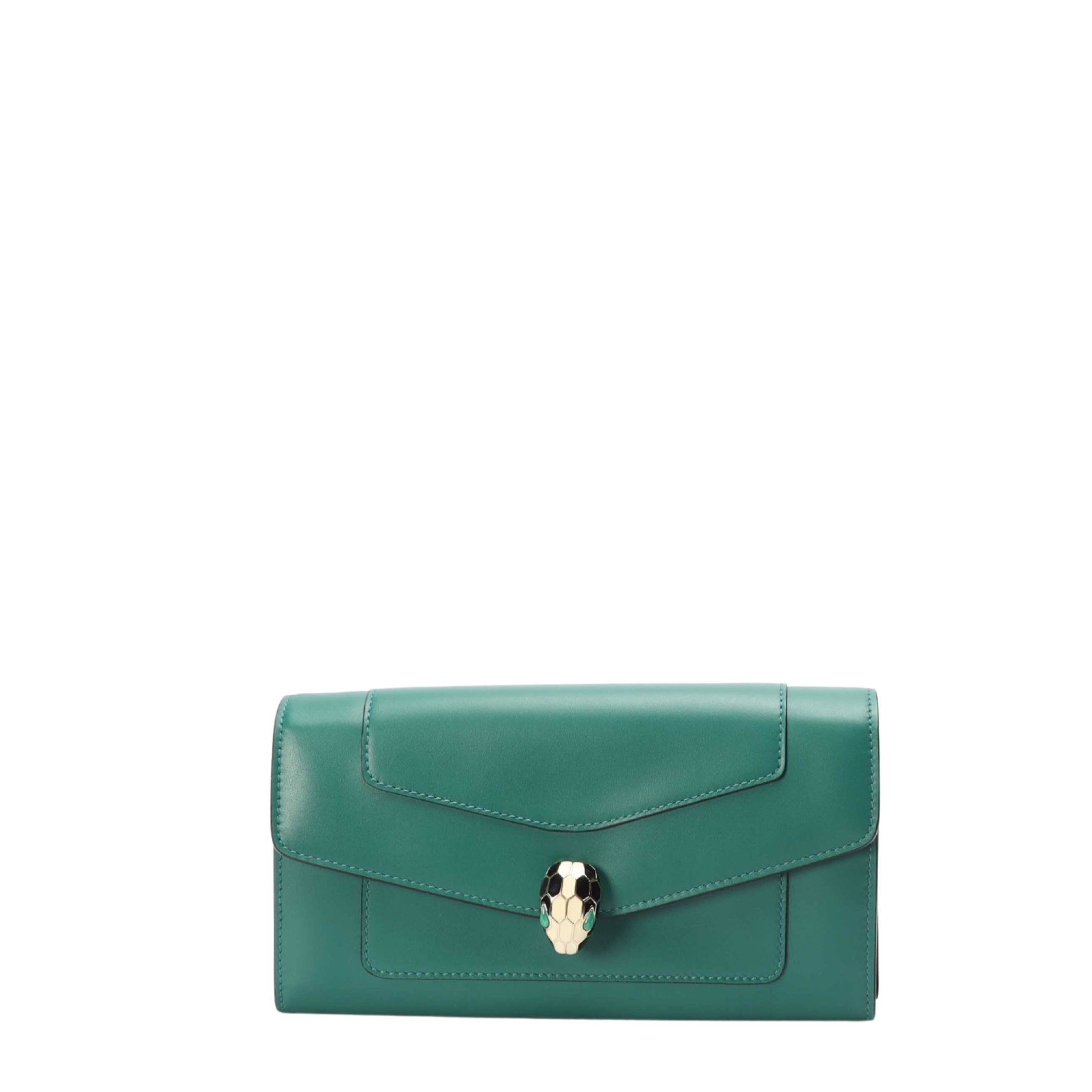 Bvlgari Serpenti Forever Emerald Green Flap Wallet