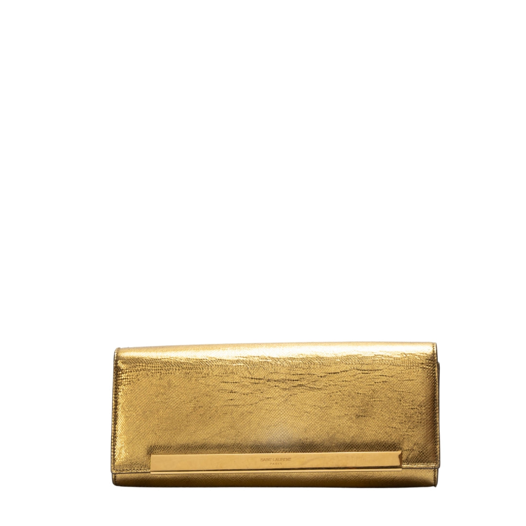 Saint Laurent Gold Belle De Jour Clutch