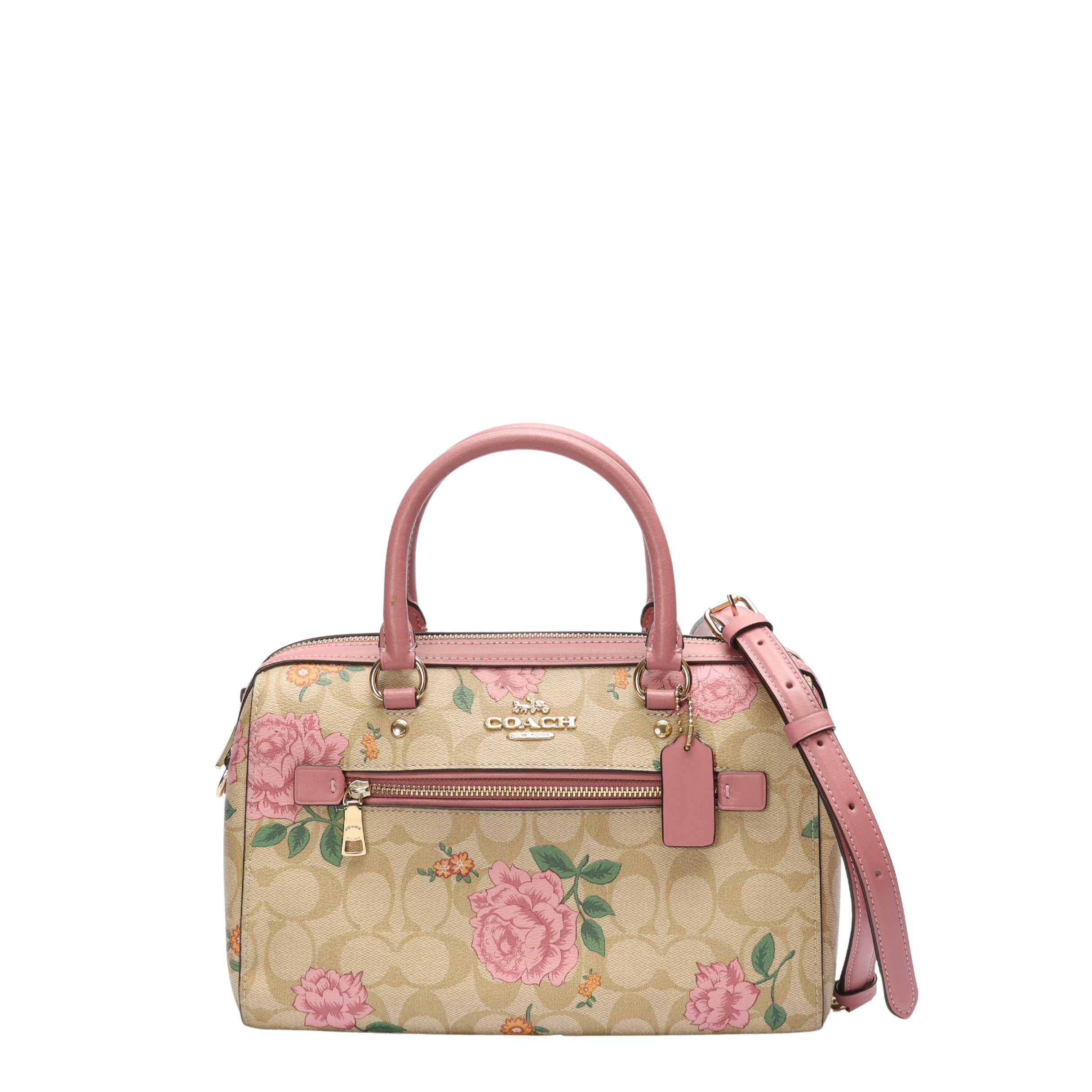 Coach Rowan Signature Canvas Rose Satchel