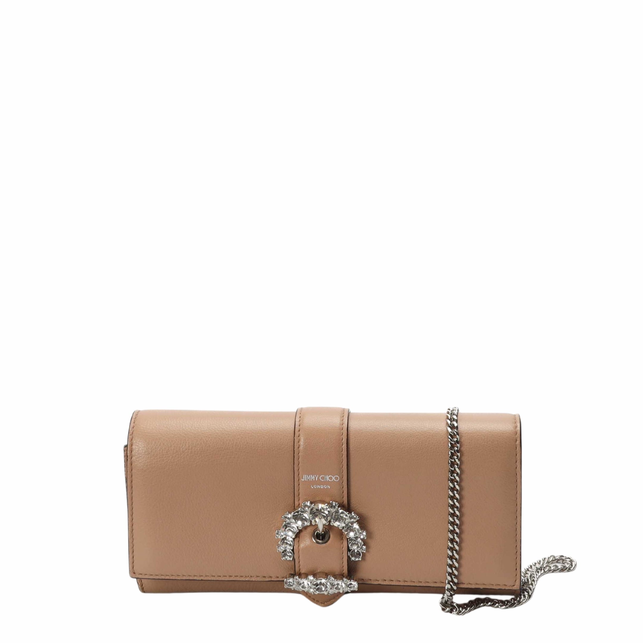 Jimmy Choo Cheri Beige Chain Crossbody Bag