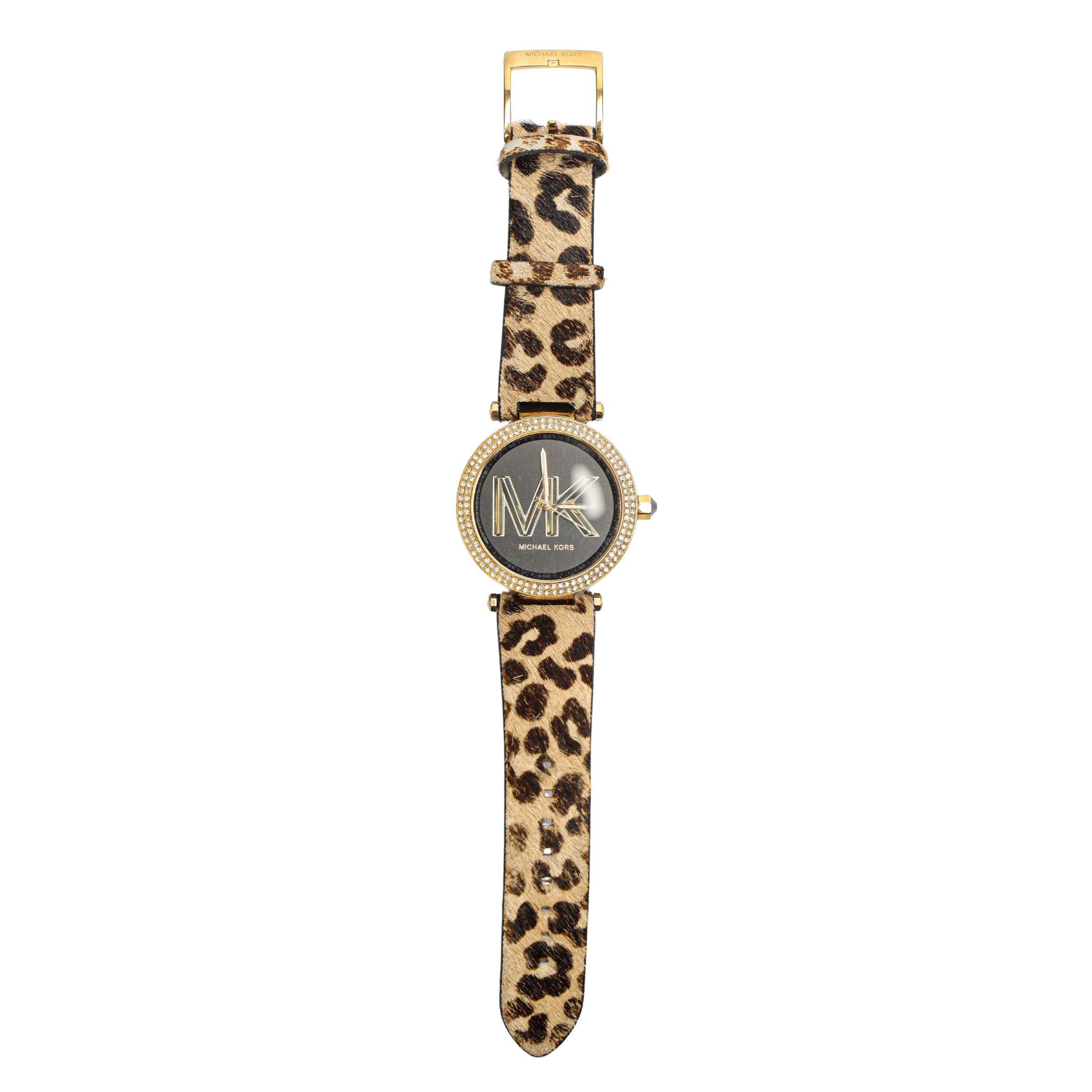 Michael Kors Parker Pave Gold-Tone Calf Hair Watch