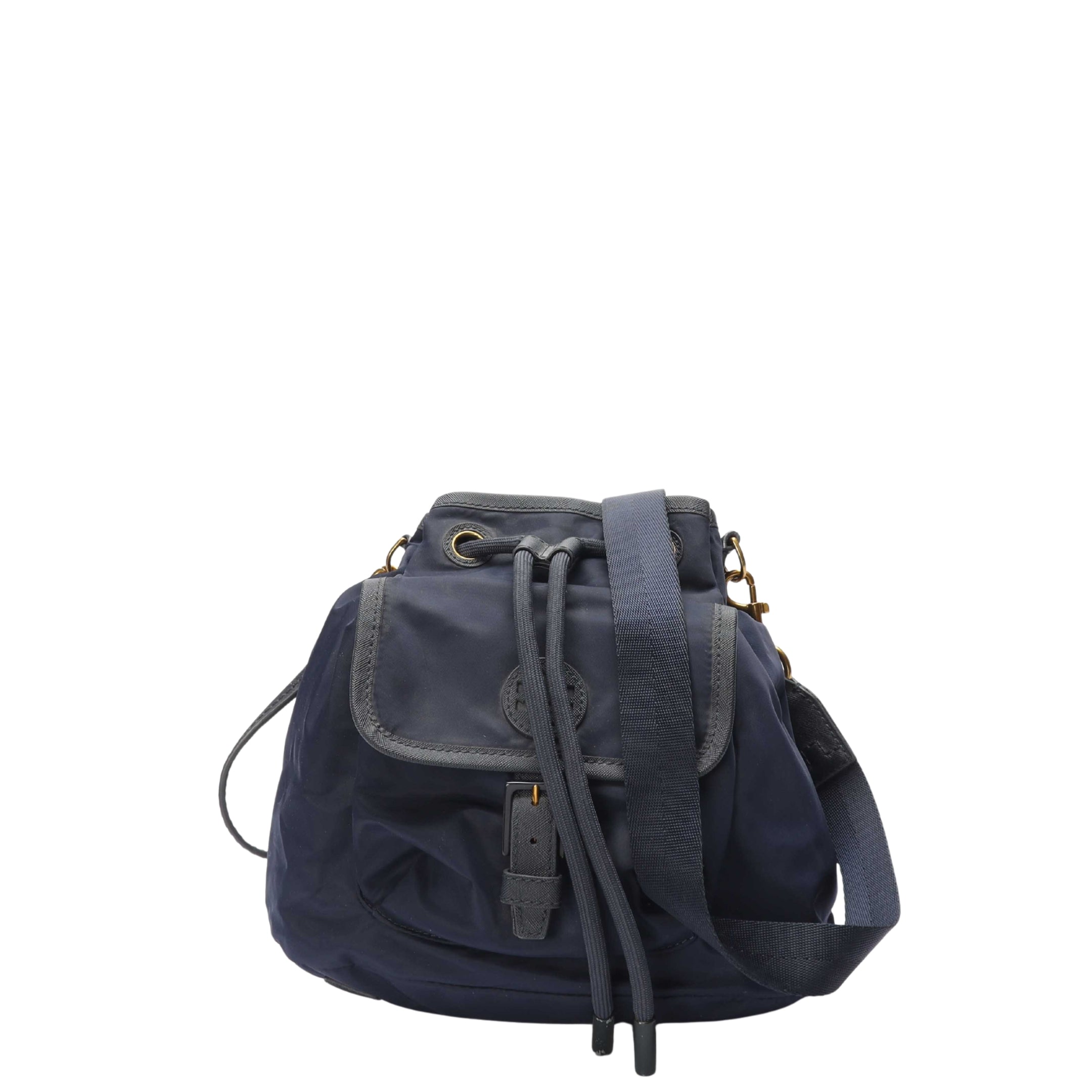 Tory Burch Navy Scout Mini Nylon Bucket Bag