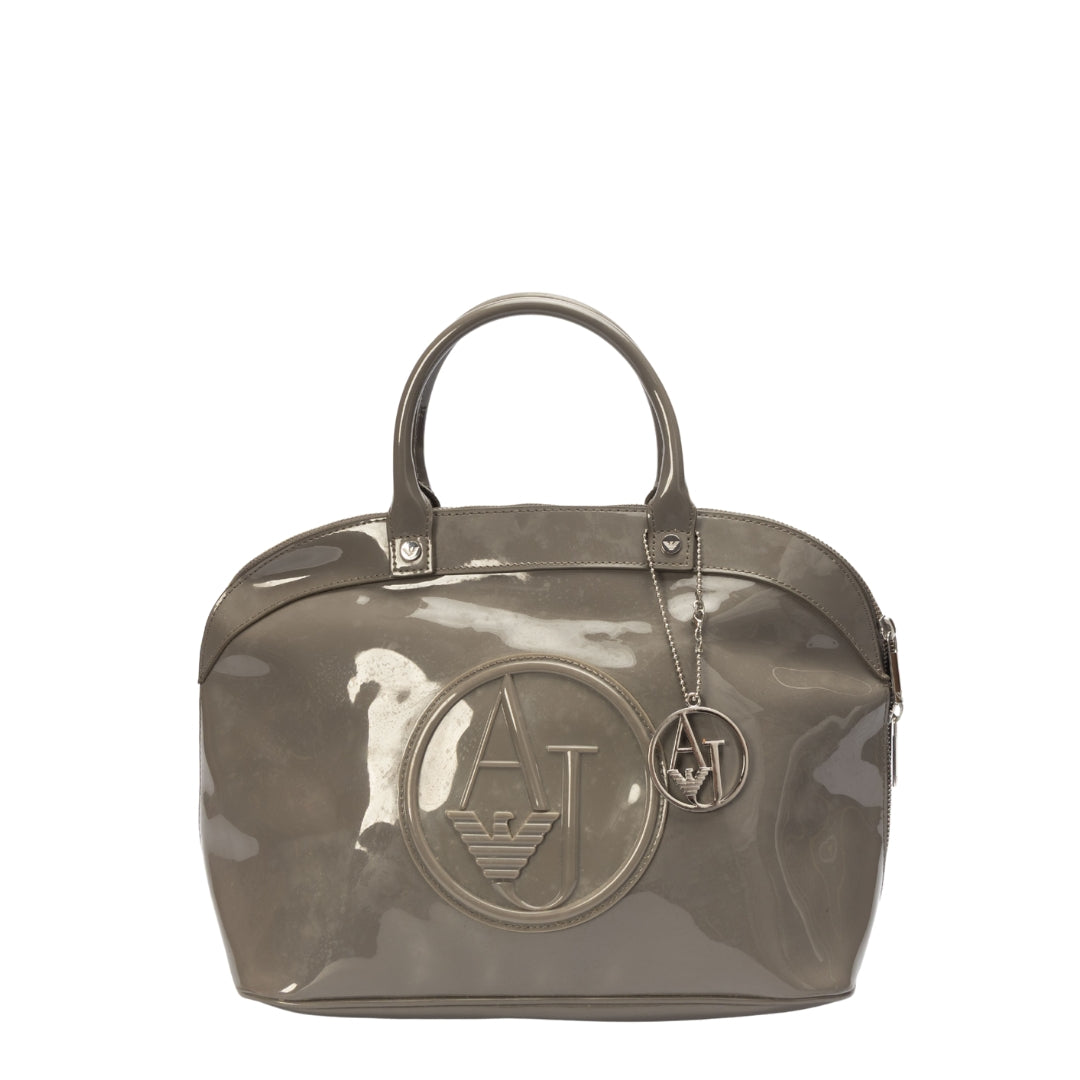 Armani Jeans Patent Bowler Satchel
