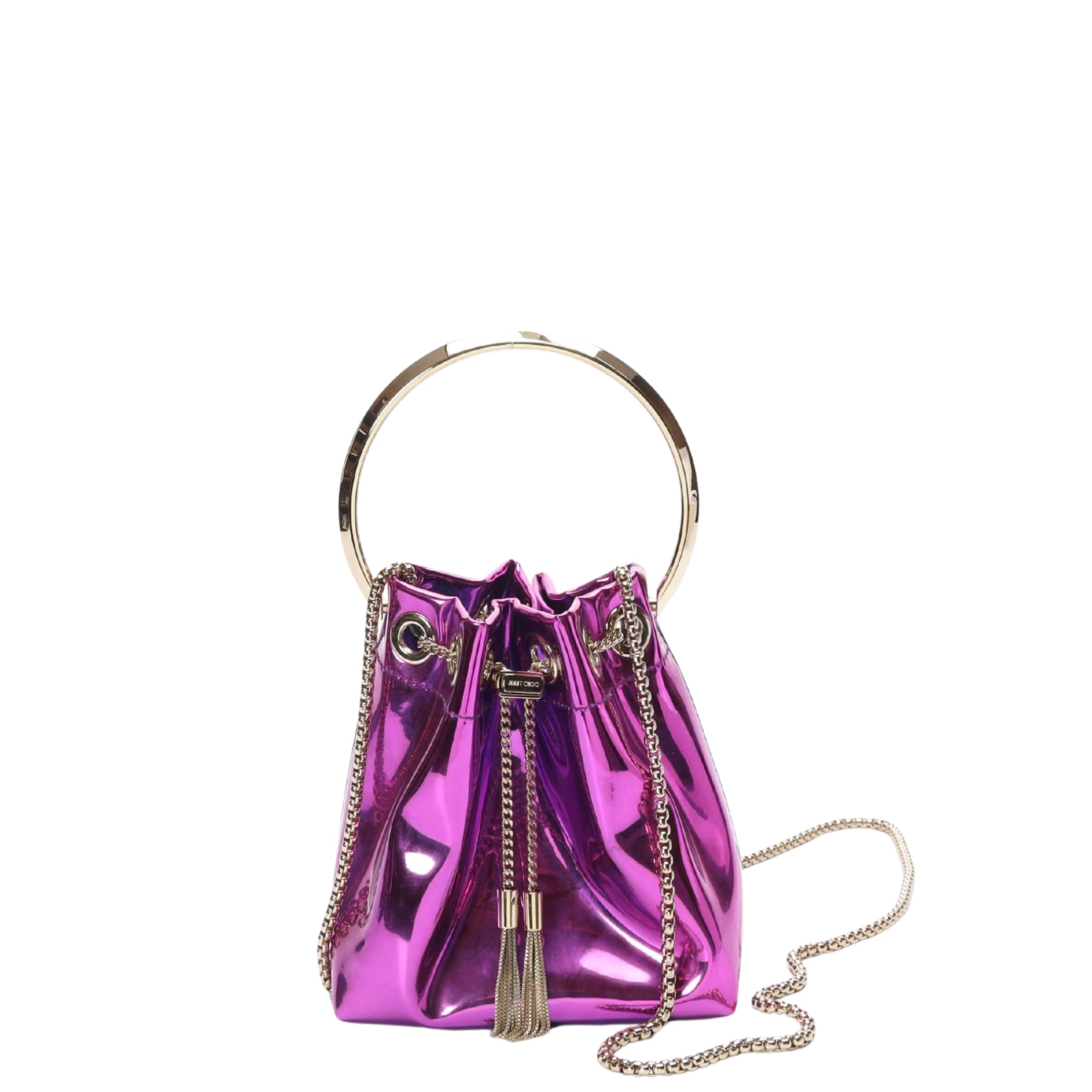 Jimmy Choo Bon Bon Purple Top Handle Bucket Bag