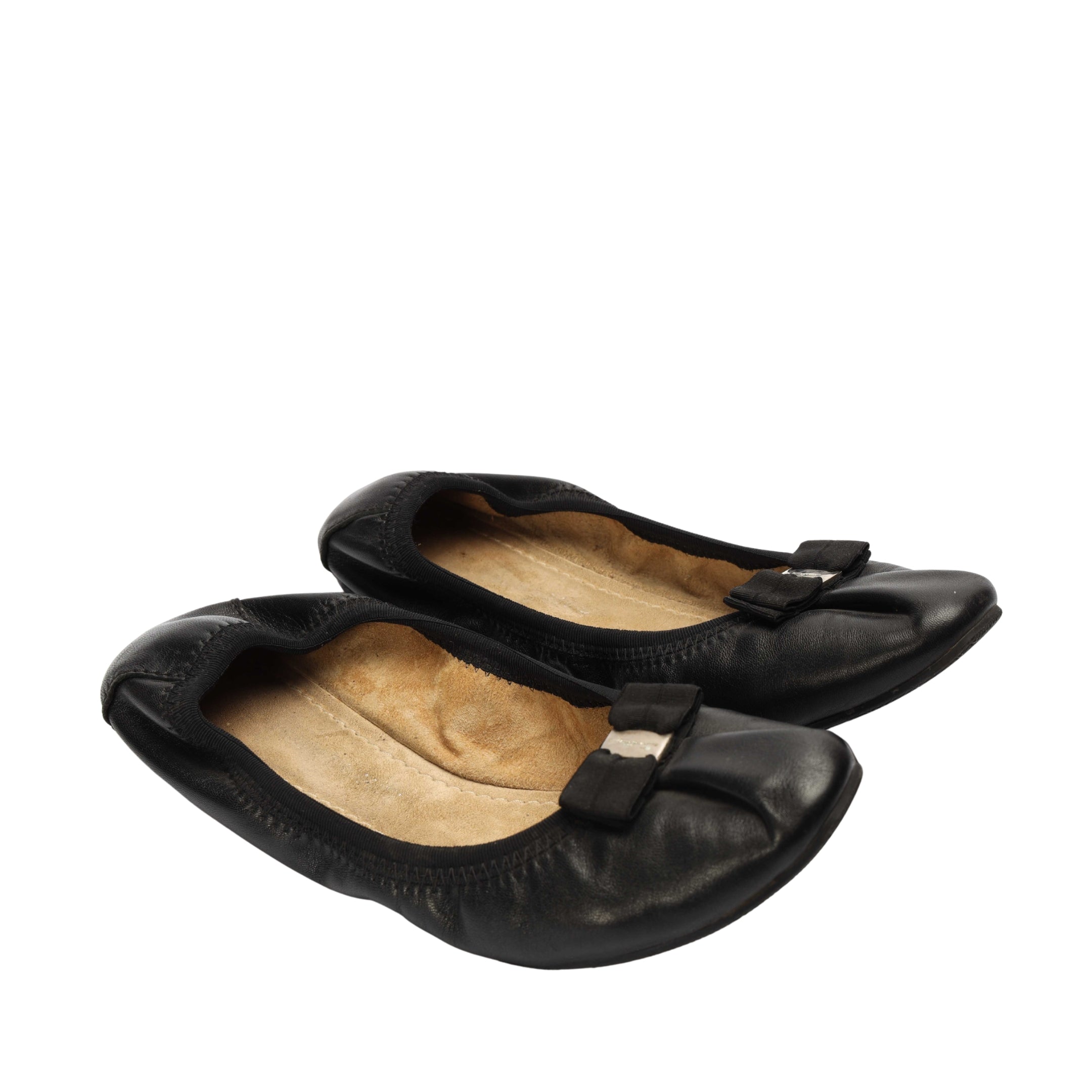 Salvatore Ferragamo Black My Joy Leather Ballet Flats