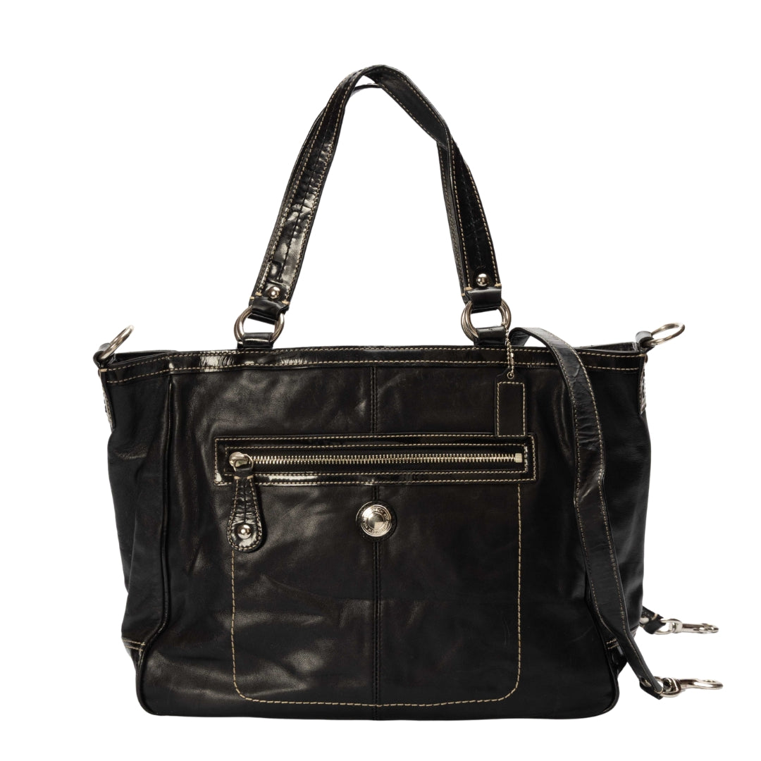 Coach Black Laura North South Tote