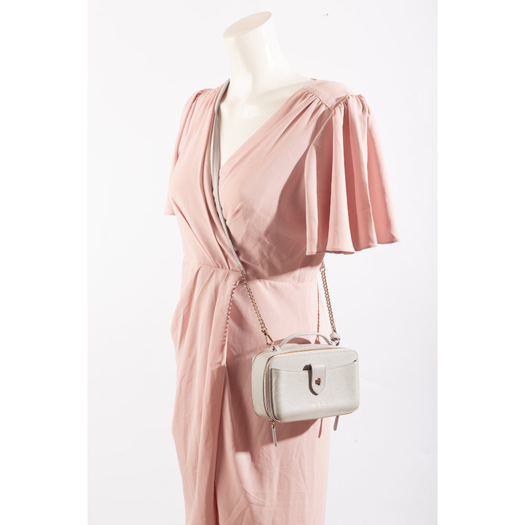 Kate Spade Essential Grey Double-Zip Crossbody Bag