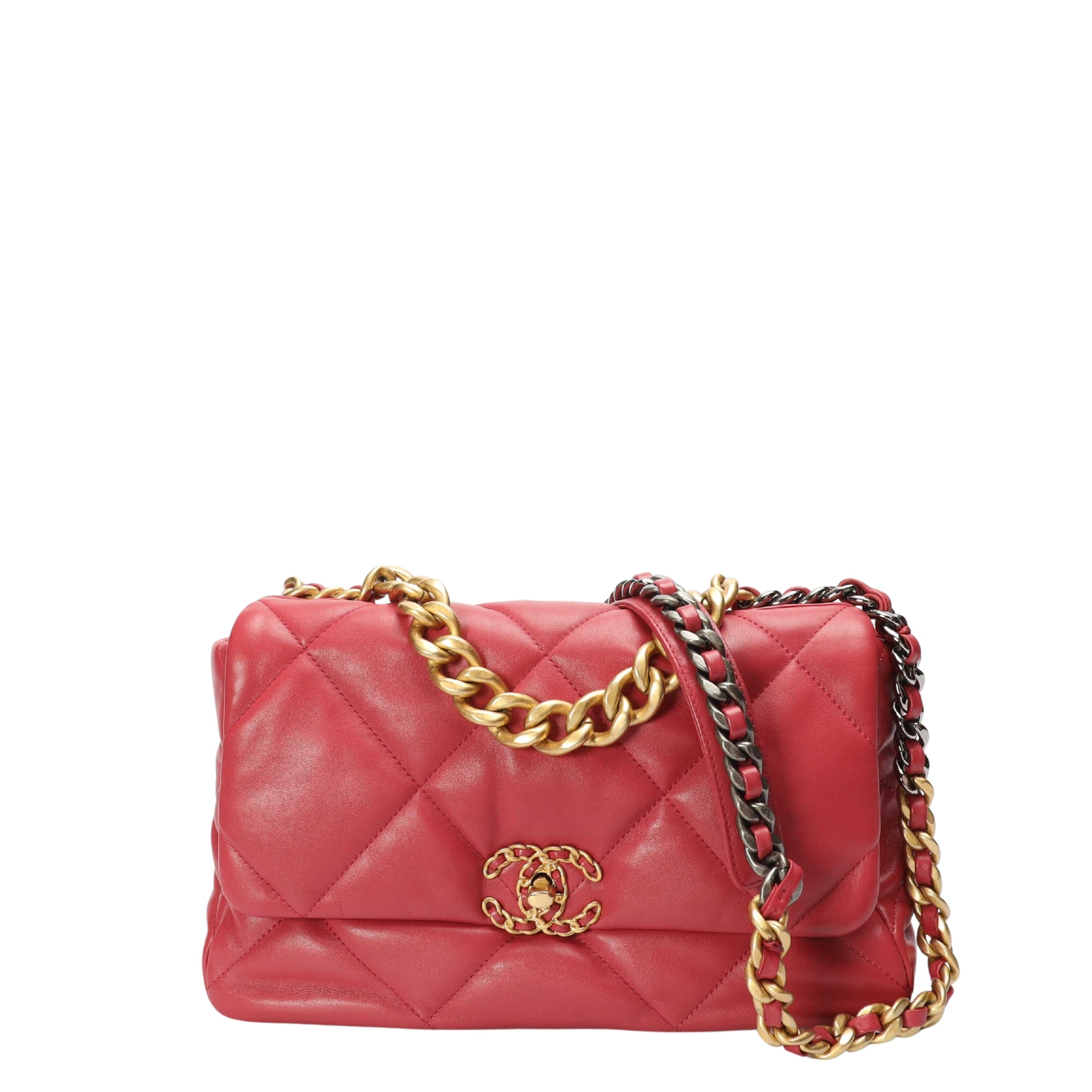 Chanel 19 Red Chain Shoulder Bag