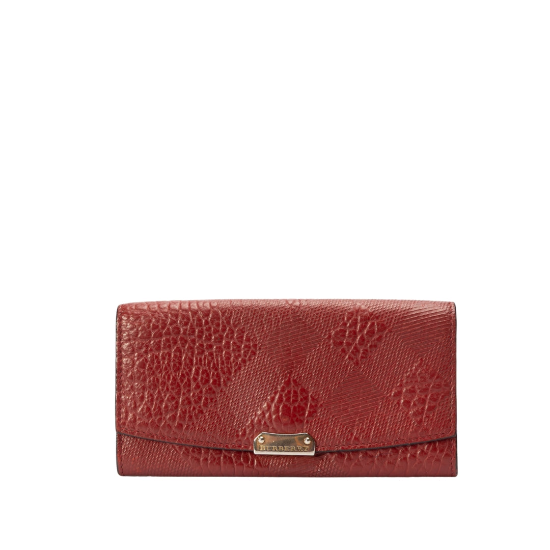 Burberry Red Porter Continental Wallet Clutch