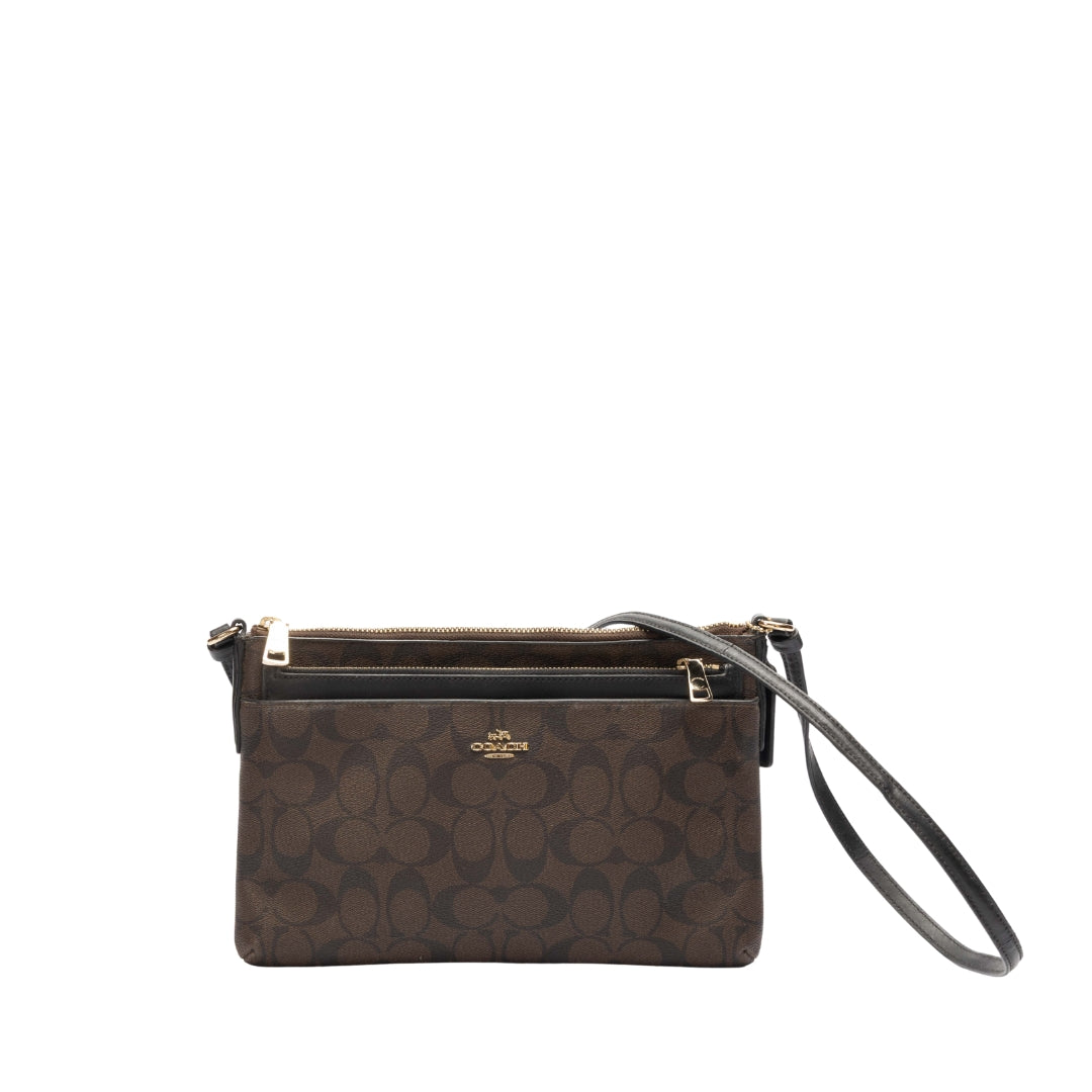 Coach Brown Signature Monogram Sling Bag