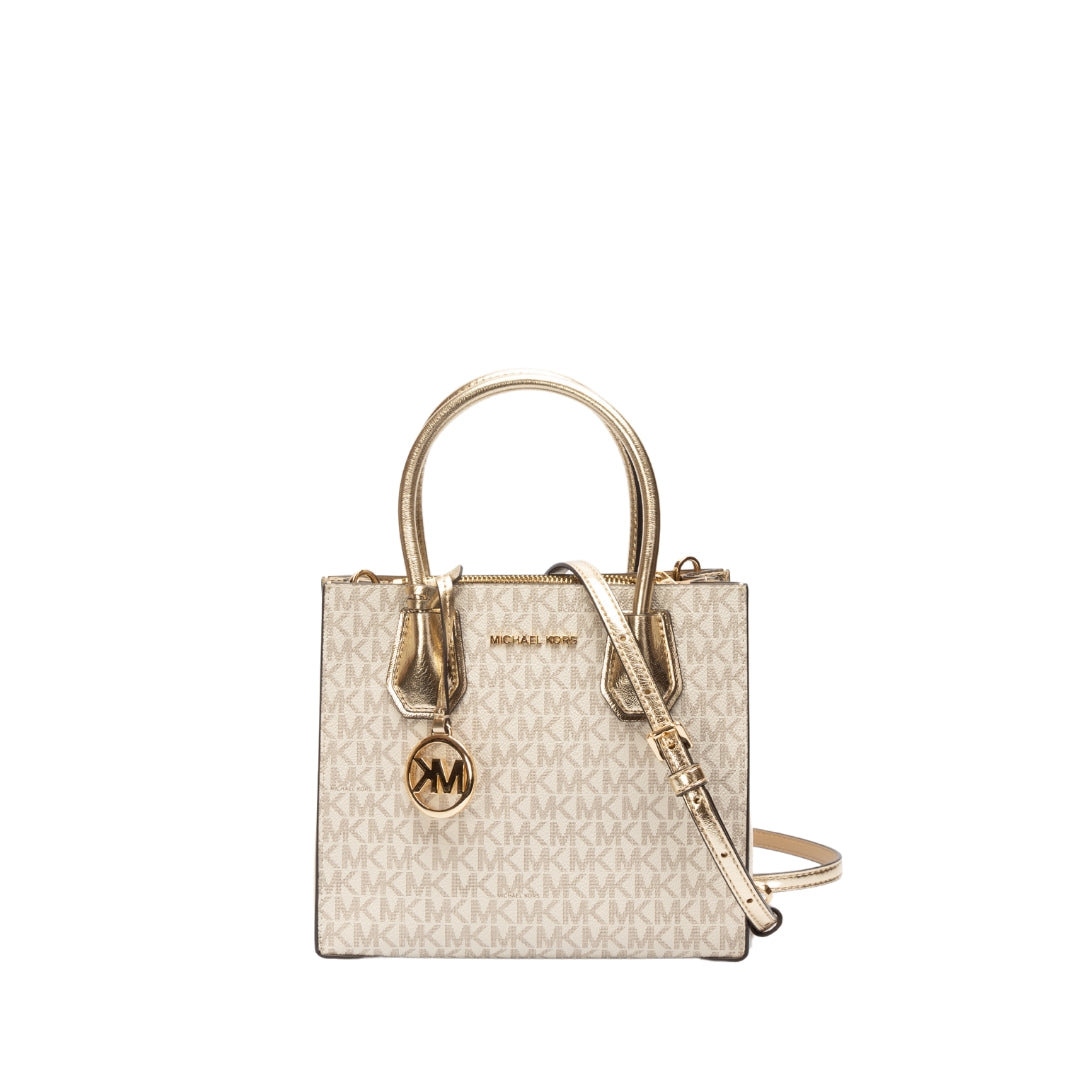 Michael Kors Mercer Gold Messenger Crossbody Bag