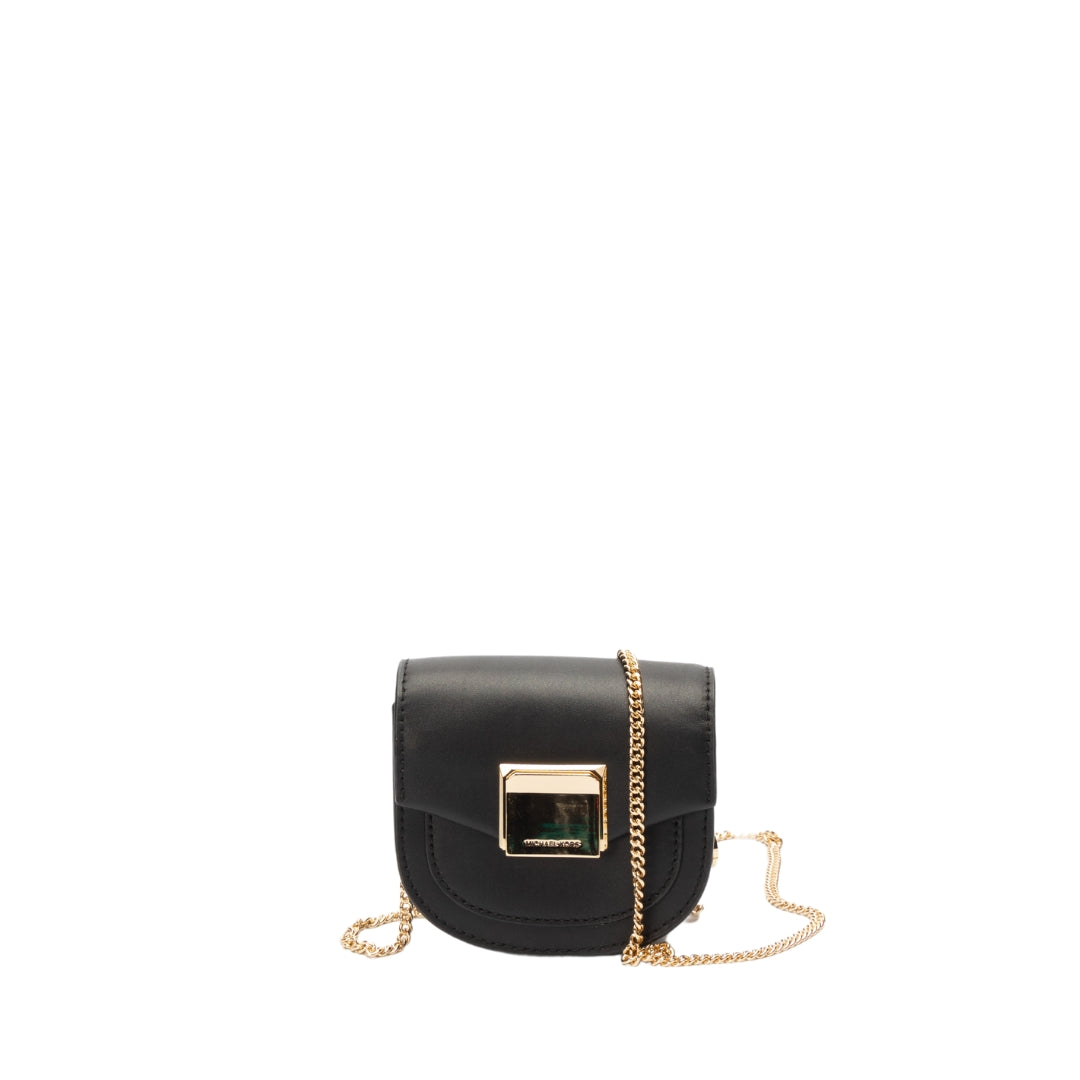 Michael Kors Black Leather Extra-Small Lita Crossbody Bag