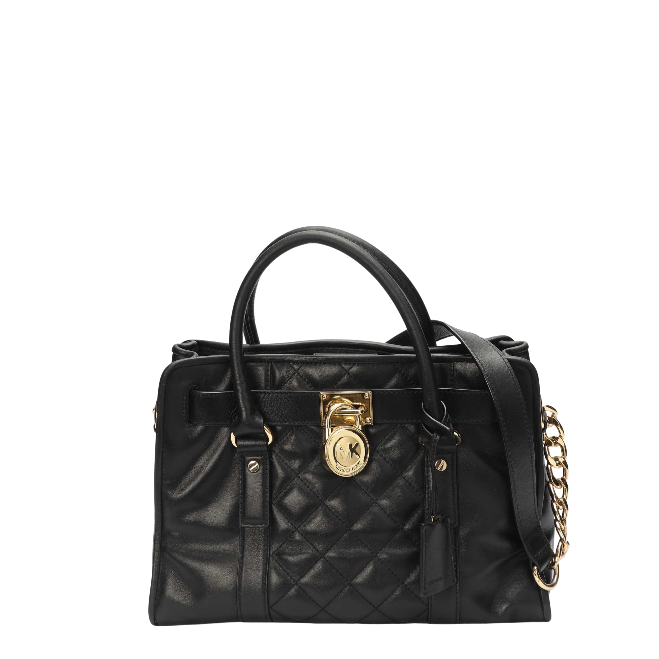 Michael Kors Hamilton Black Quilted Satchel