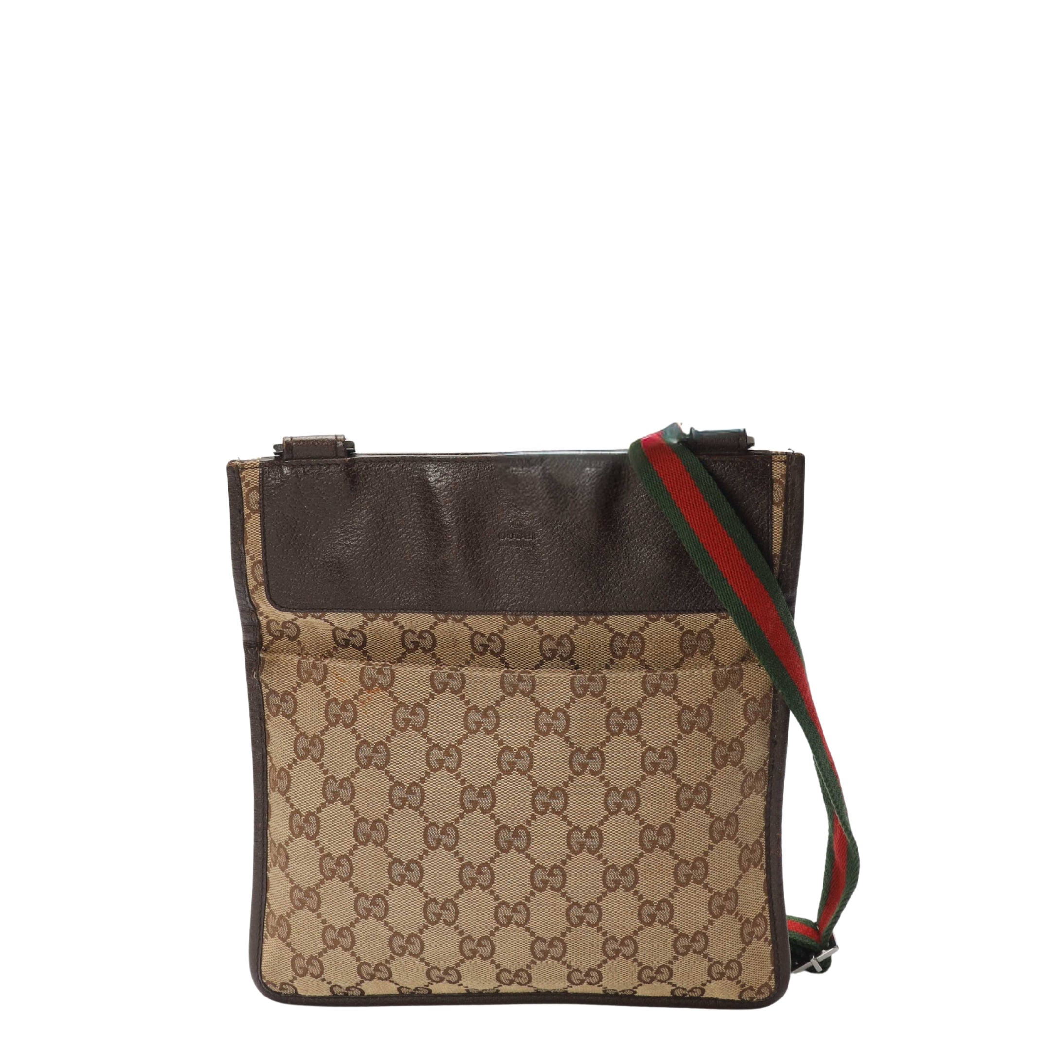 Gucci Brown GG Canvas Web Messenger Bag