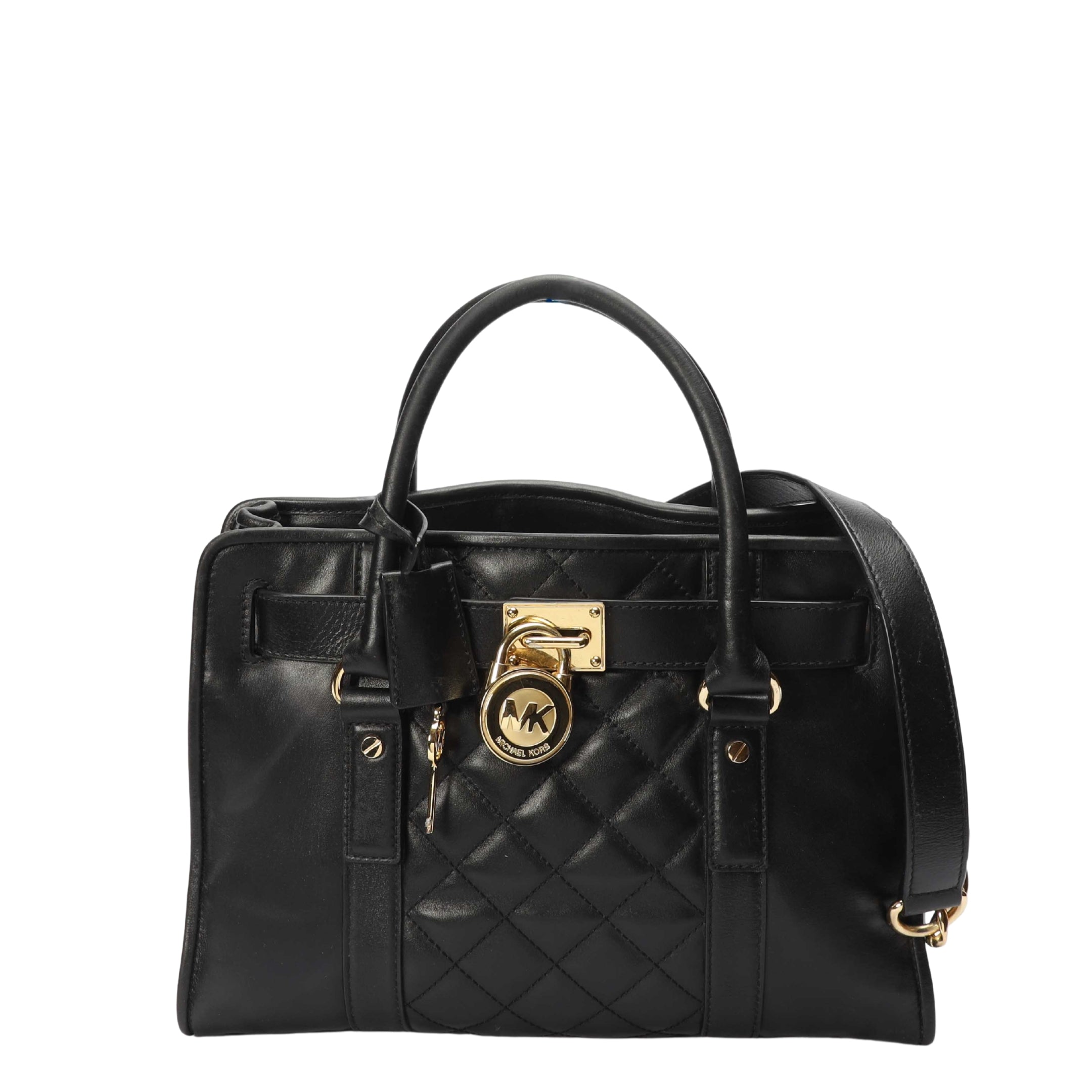Michael Kors Hamilton Black Quilted Satchel