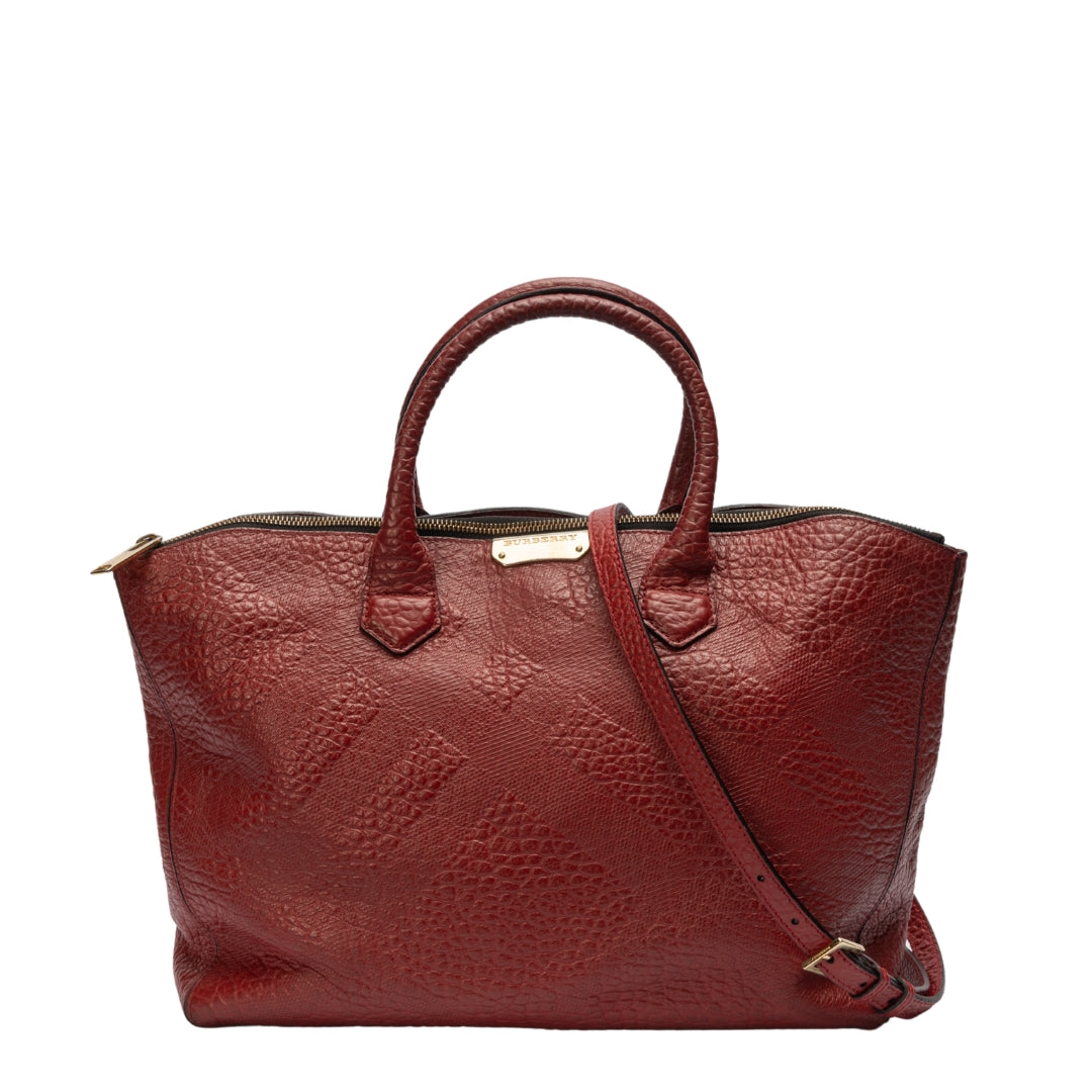 Burberry Red Leather Dewsbury Tote