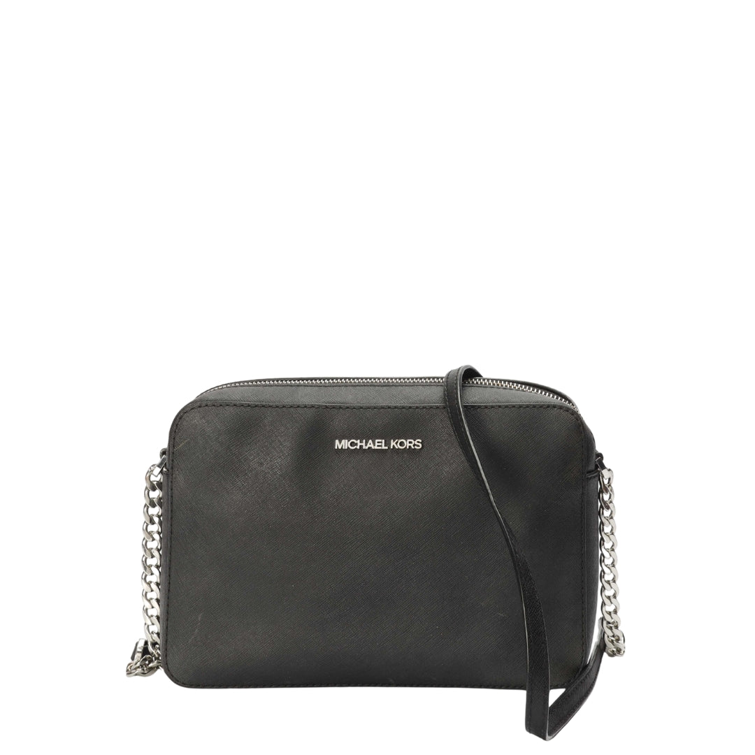 MICHAEL KORS ブラックショルダーバッグ エレナ Michael Kors Black Jet Set Crossbody Bag