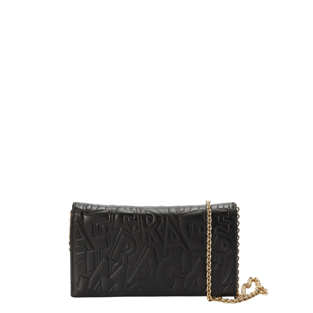 Salvatore Ferragamo Black Clutch on Chain
