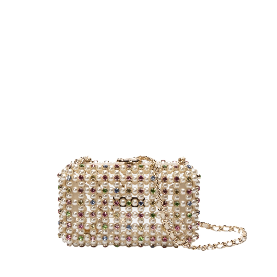 Chanel 23C Multicolor Pearl Box Minaudiere Bag