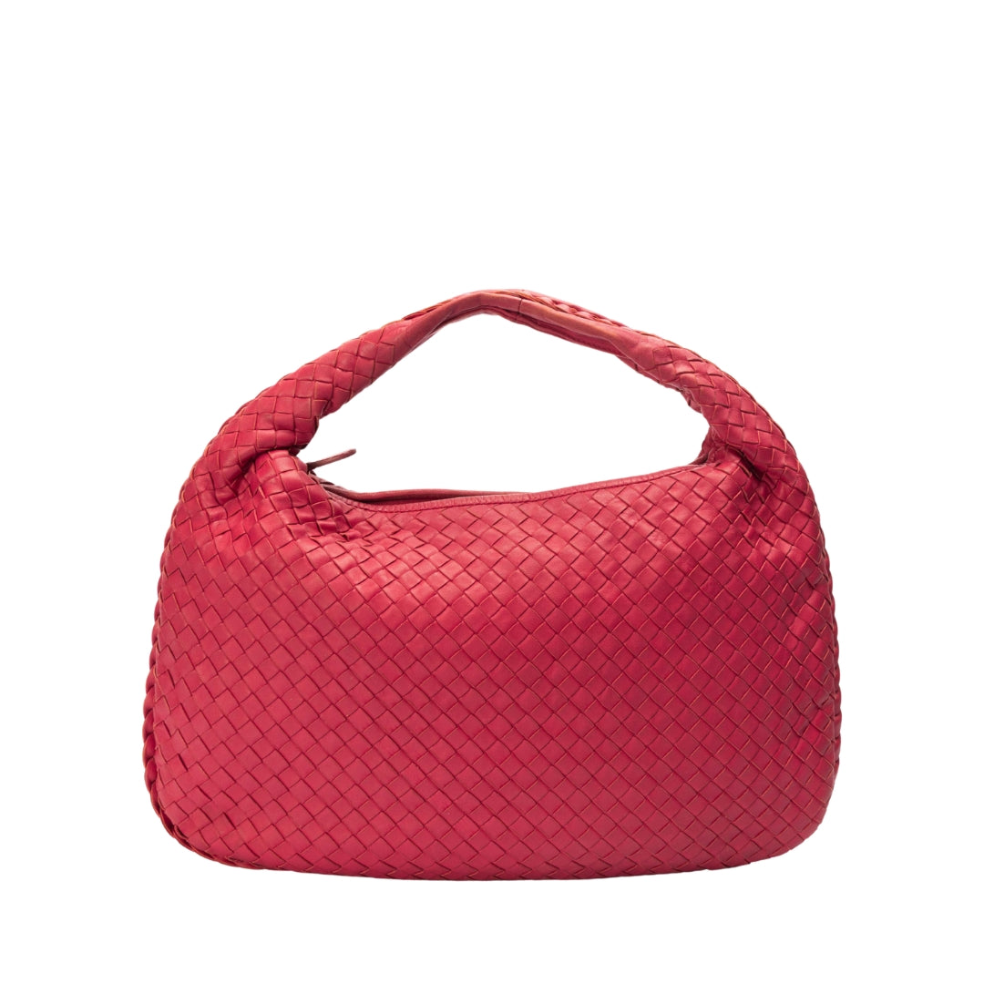 Bottega Veneta Red Intrecciato Leather Hobo Bag