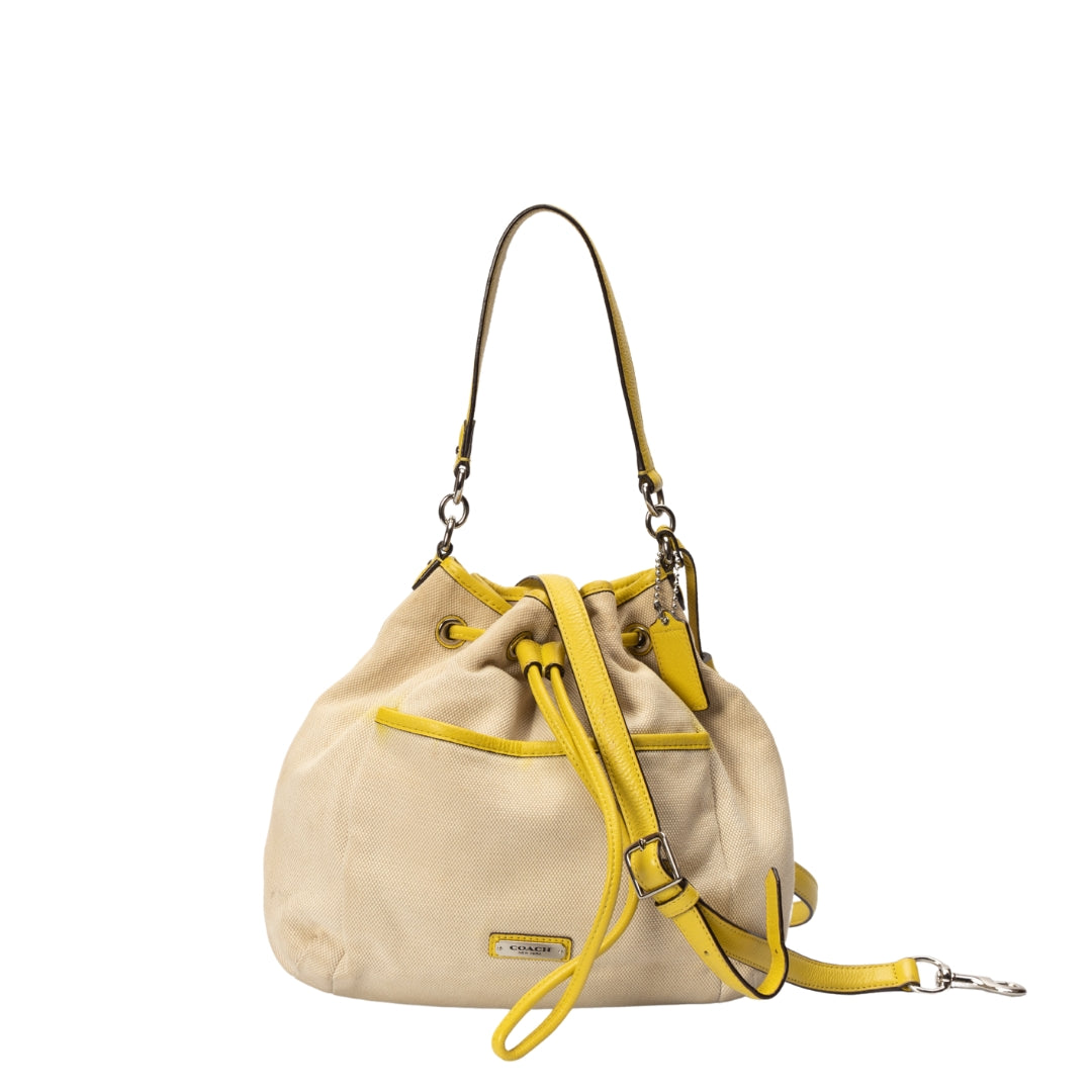 Coach Avery Canvas Drawstring Shoulder Bag