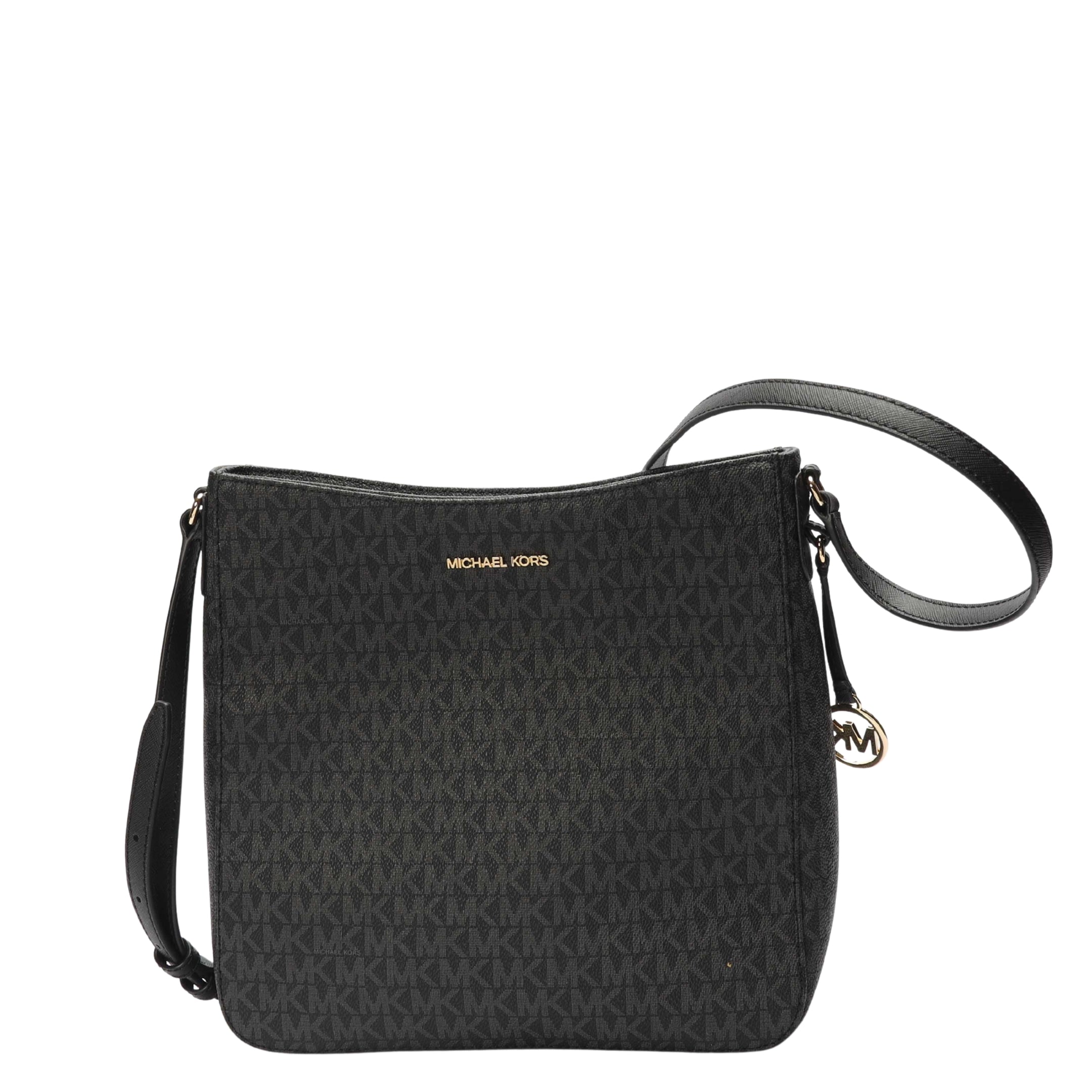 Michael Kors Jet Set Black Travel Logo Messenger Bag